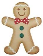 12" Metal Gingerbread Boy Sign - Brown/Green/Red