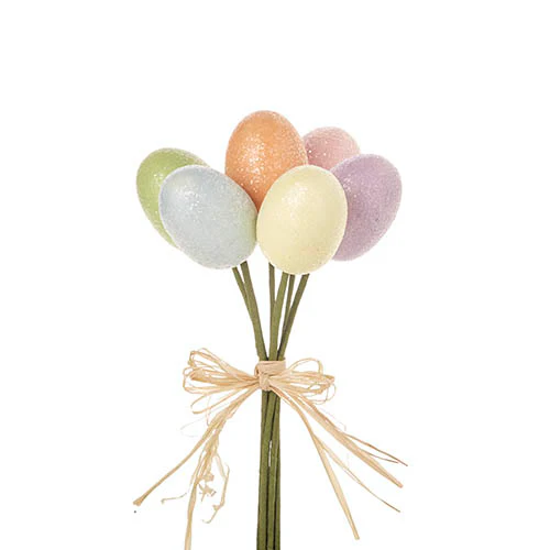 12" Pastel Egg Pick Bundle x6 - Multi Colored
