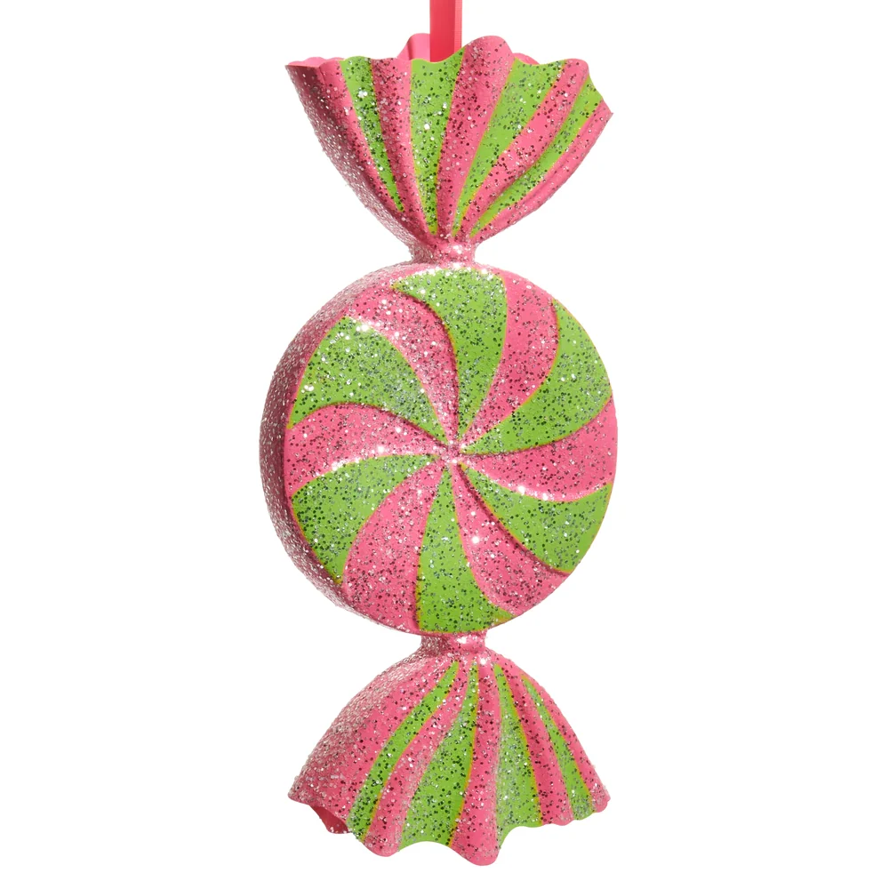 17" Candy Ornament - Pink & Lime