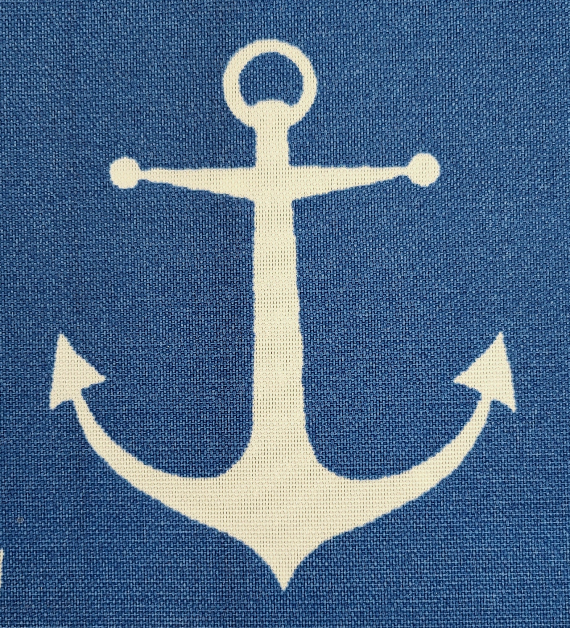 Outdoor Pillow - White Anchors on Cobalt Blue - Image 2