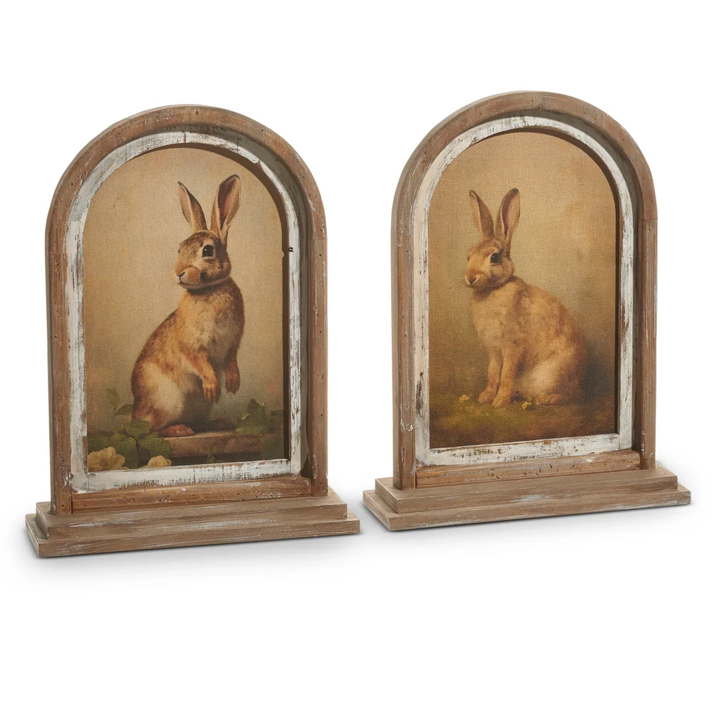 18" Vintage Rabbit Framed Print - Looking Forward - Image 2