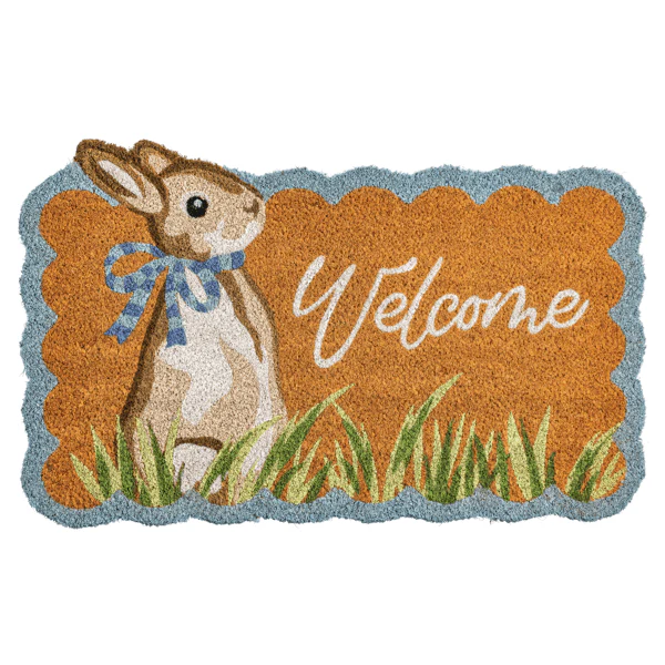 18" x 29" Scalloped Edge Easter Coir Doormat