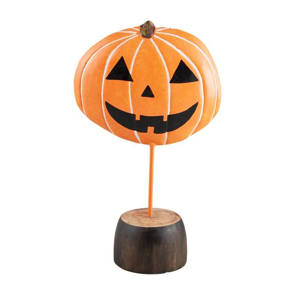 12.75" x 7.5" Halloween Pumpkin Sitter - Orange/Black/White
