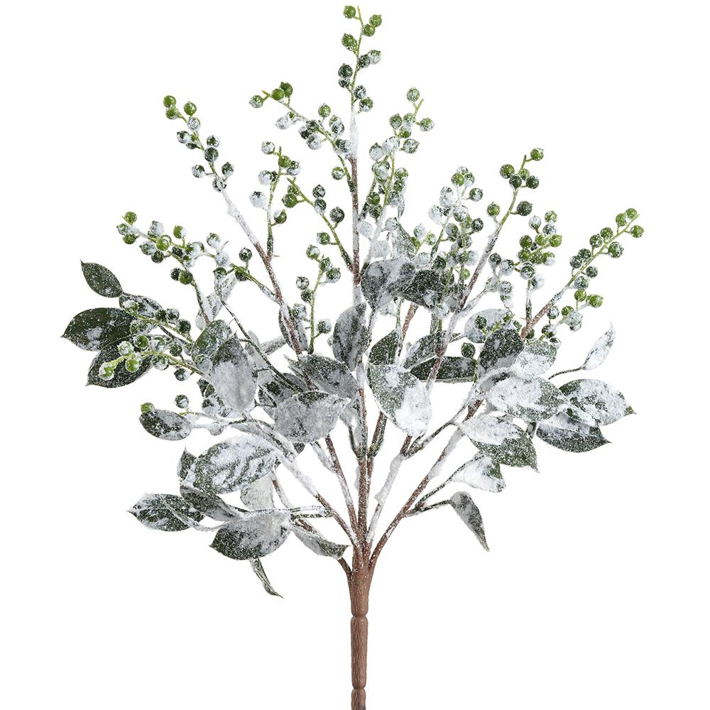 19" Snowed Berry Bush - Green/White