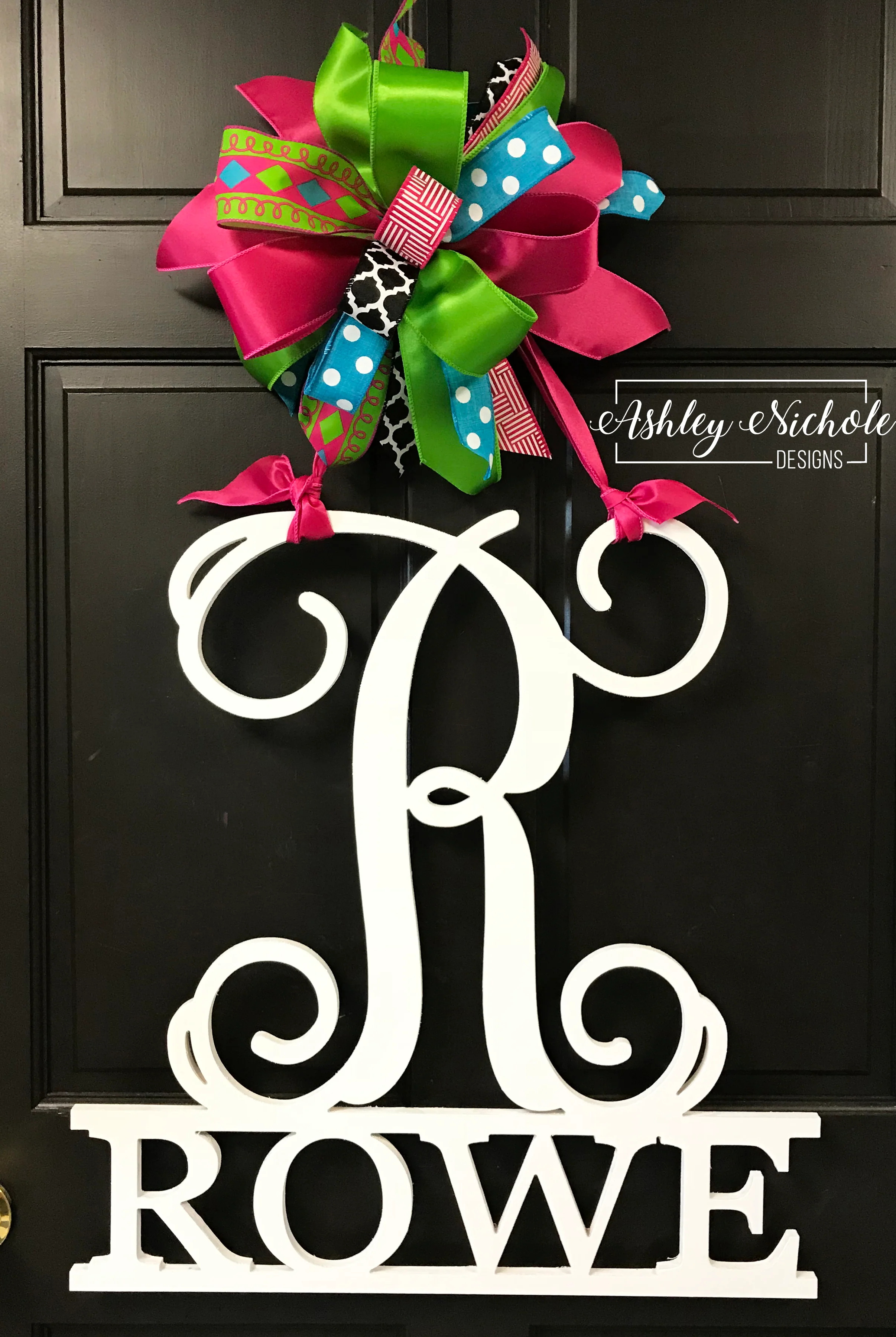 22” Vine Font-Plain Font Last Name Monogram (Hand-Painted) - Image 2
