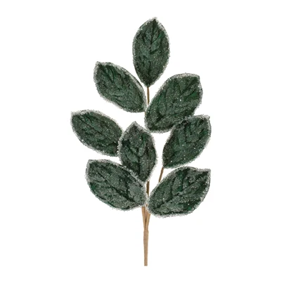 27" Sequined Magnolia Leaf Spray - Hunter