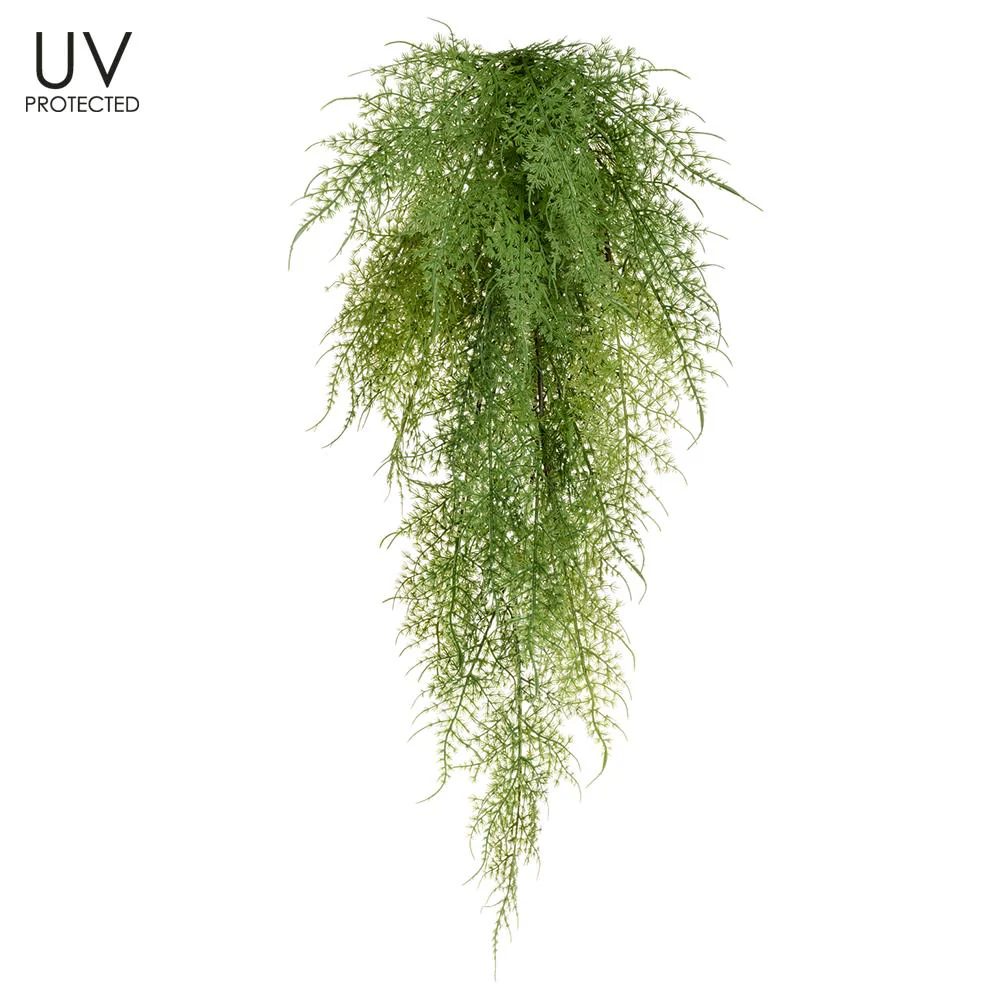 28" Asparagus Fern Hanging Bush - UV Protected - Green - Image 2
