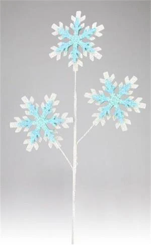 28" Eva & Glitter 6" Snowflake Spray - Light Blue & White