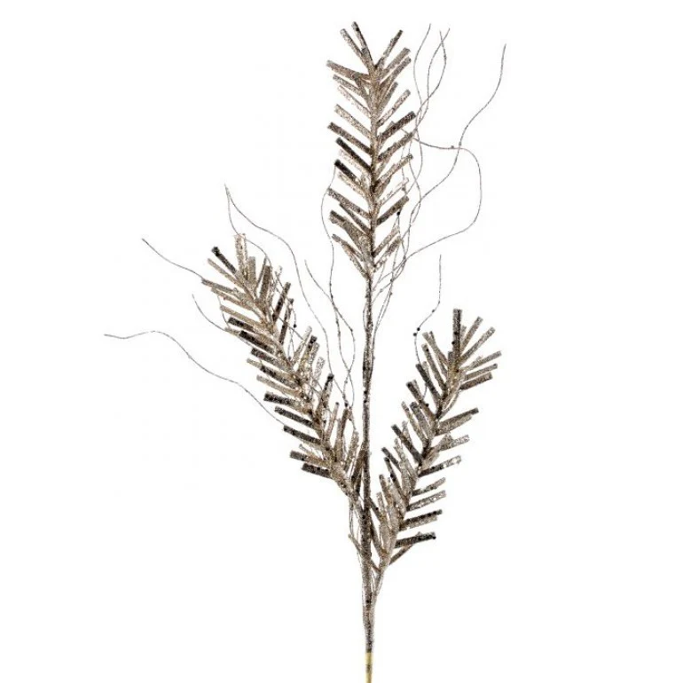 30" Glittered & Sequined Pine Spray x3 - Champagne