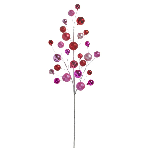 31" Ornament Ball Spray - Pink and Red
