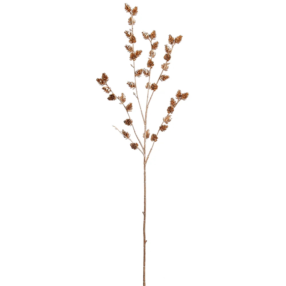 34.5" Metallic Pine Cone Spray Gold - Image 2