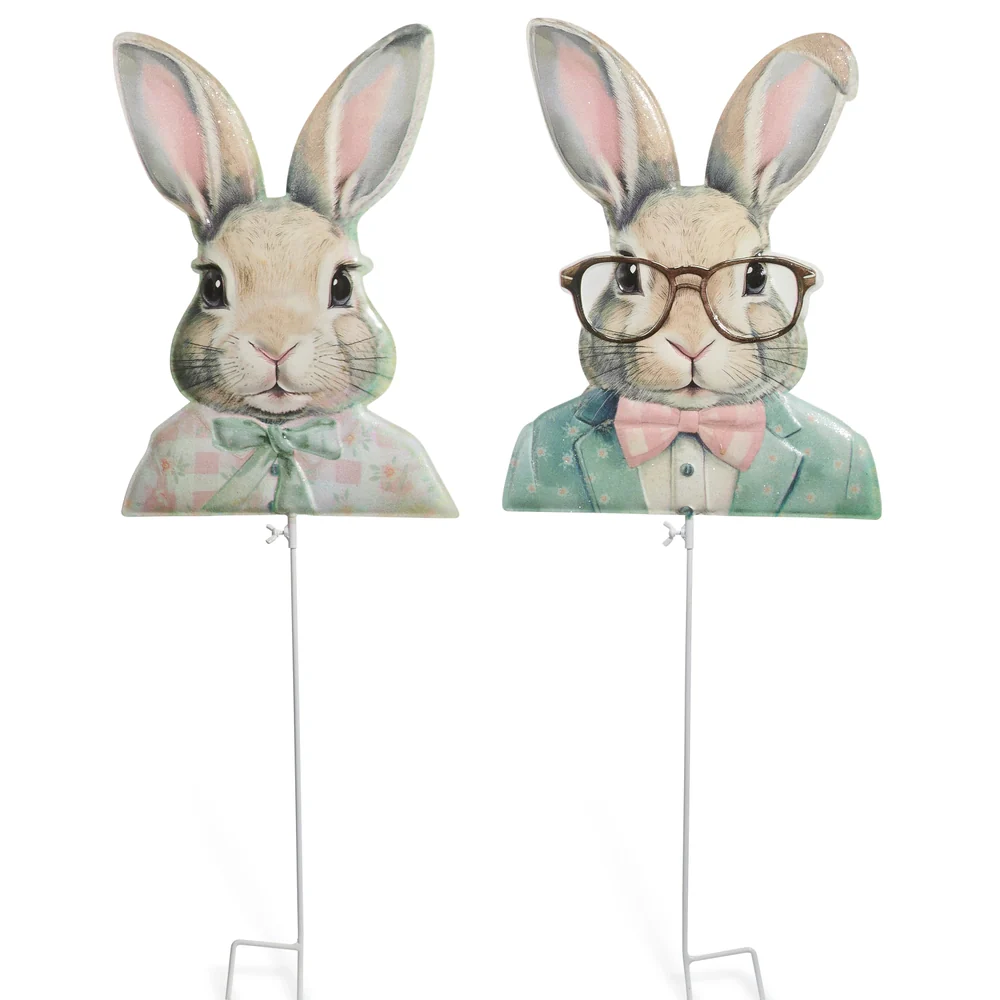 34" Dapper Bunny Garden Stake - BOY - Image 2