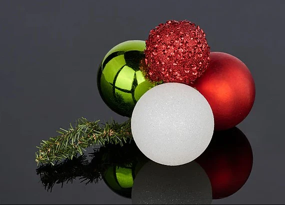 60mm-80mm Sequin & Glitter Ball Cluster - Red, White & Lime - Image 2