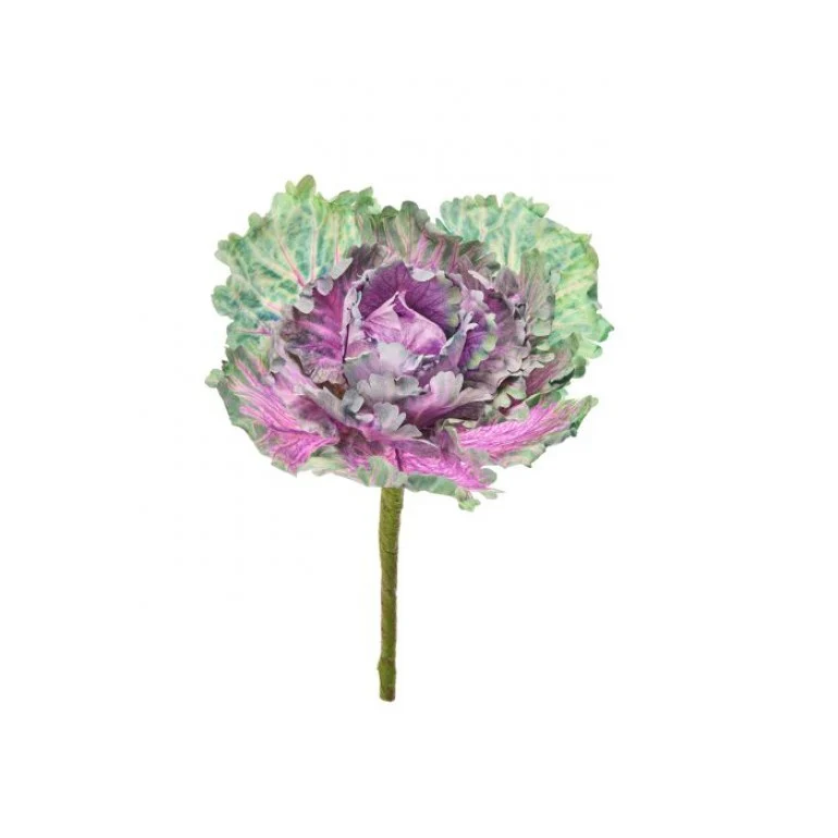 7" Ruffle Kale Pick - Plum/Green