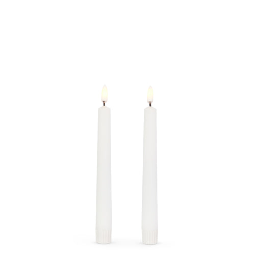 7" Set of 2 Taper Candles (Battery Operated) - White