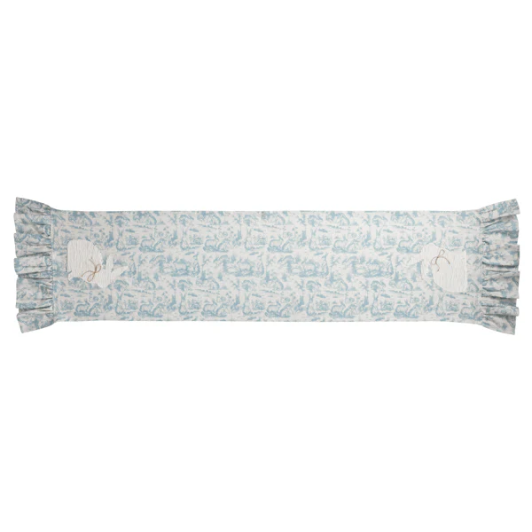72" Easter Bunny Table Runner - Blue/White
