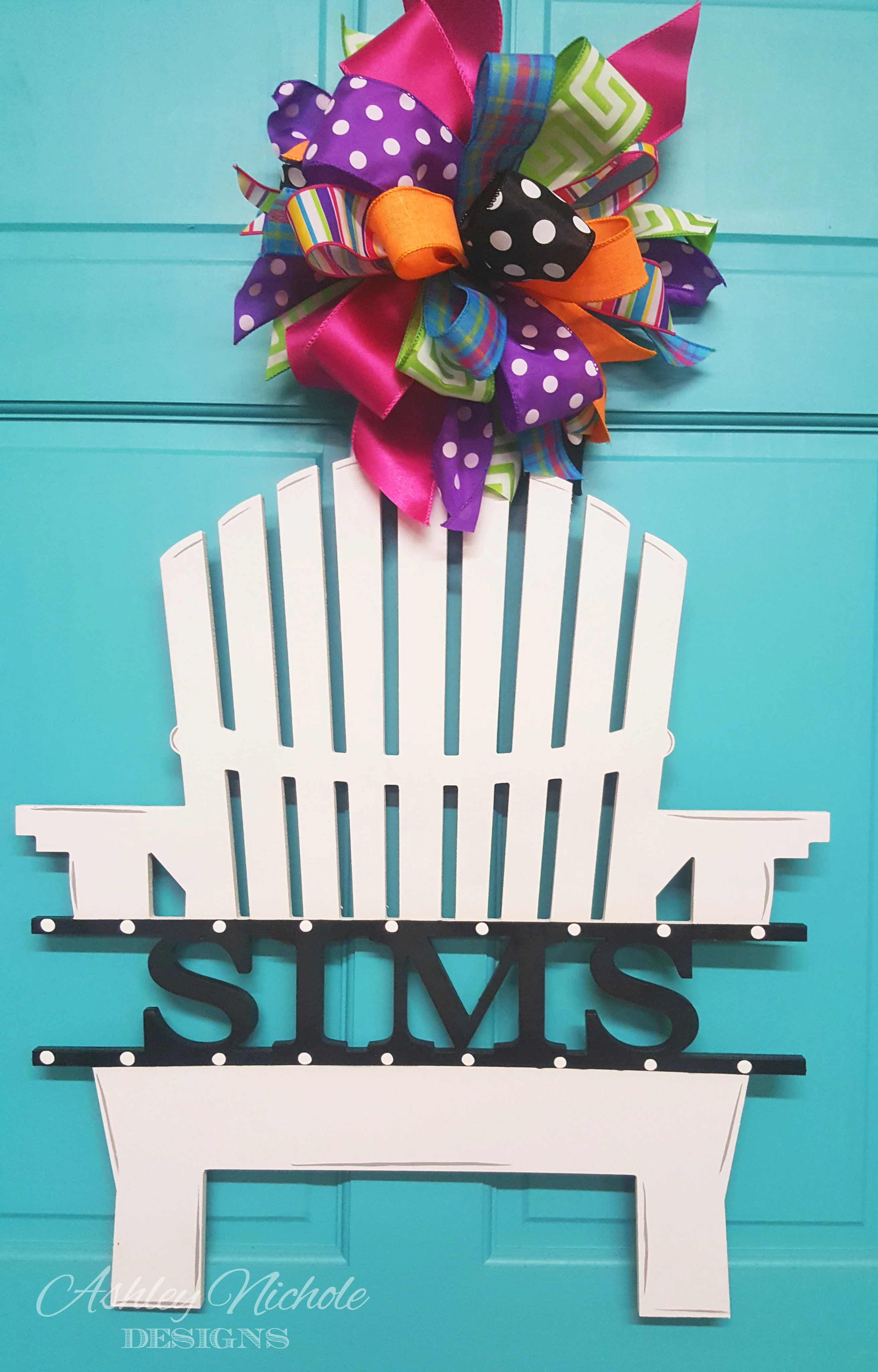 Adirondack Chair Monogram Door Hanger (Hand-Painted) - Image 3