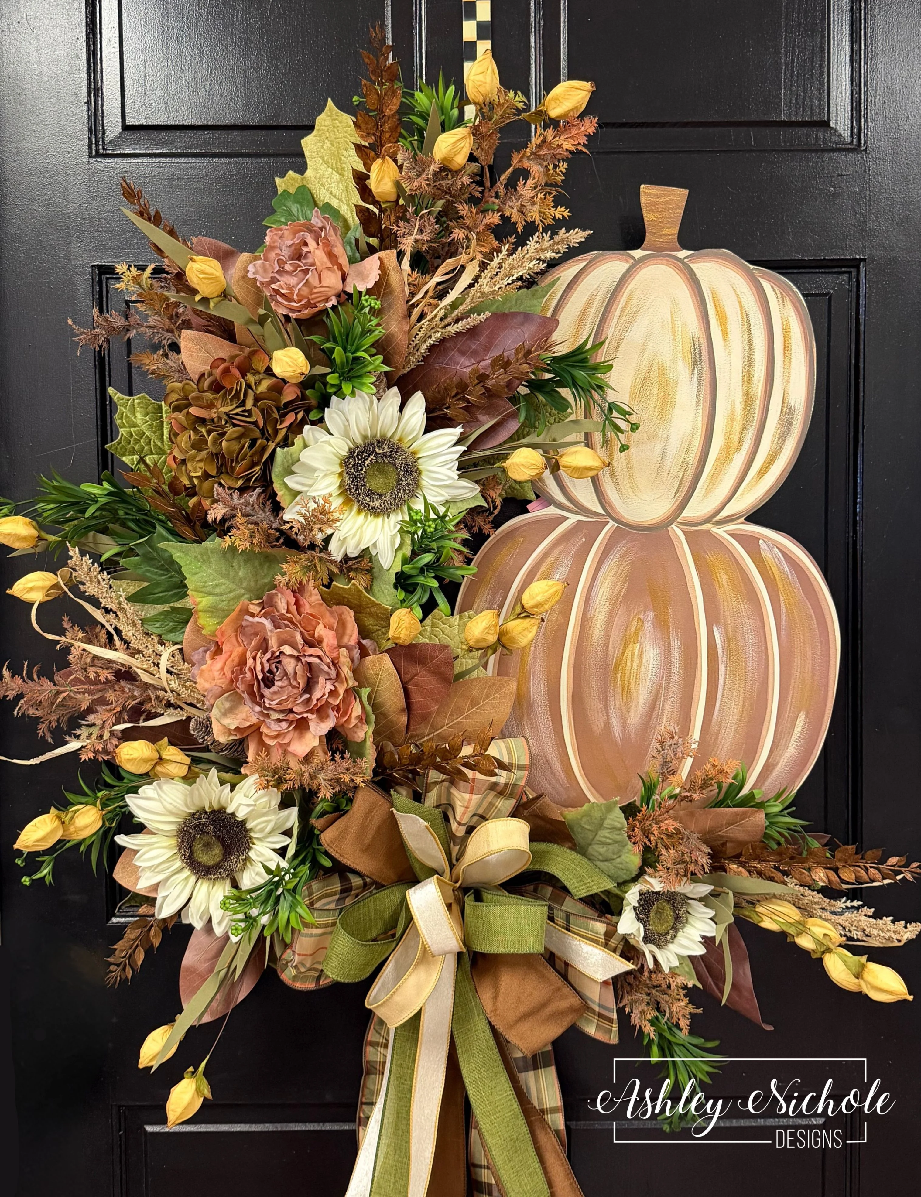 Autumn Earthtones Pumpkin Wreath