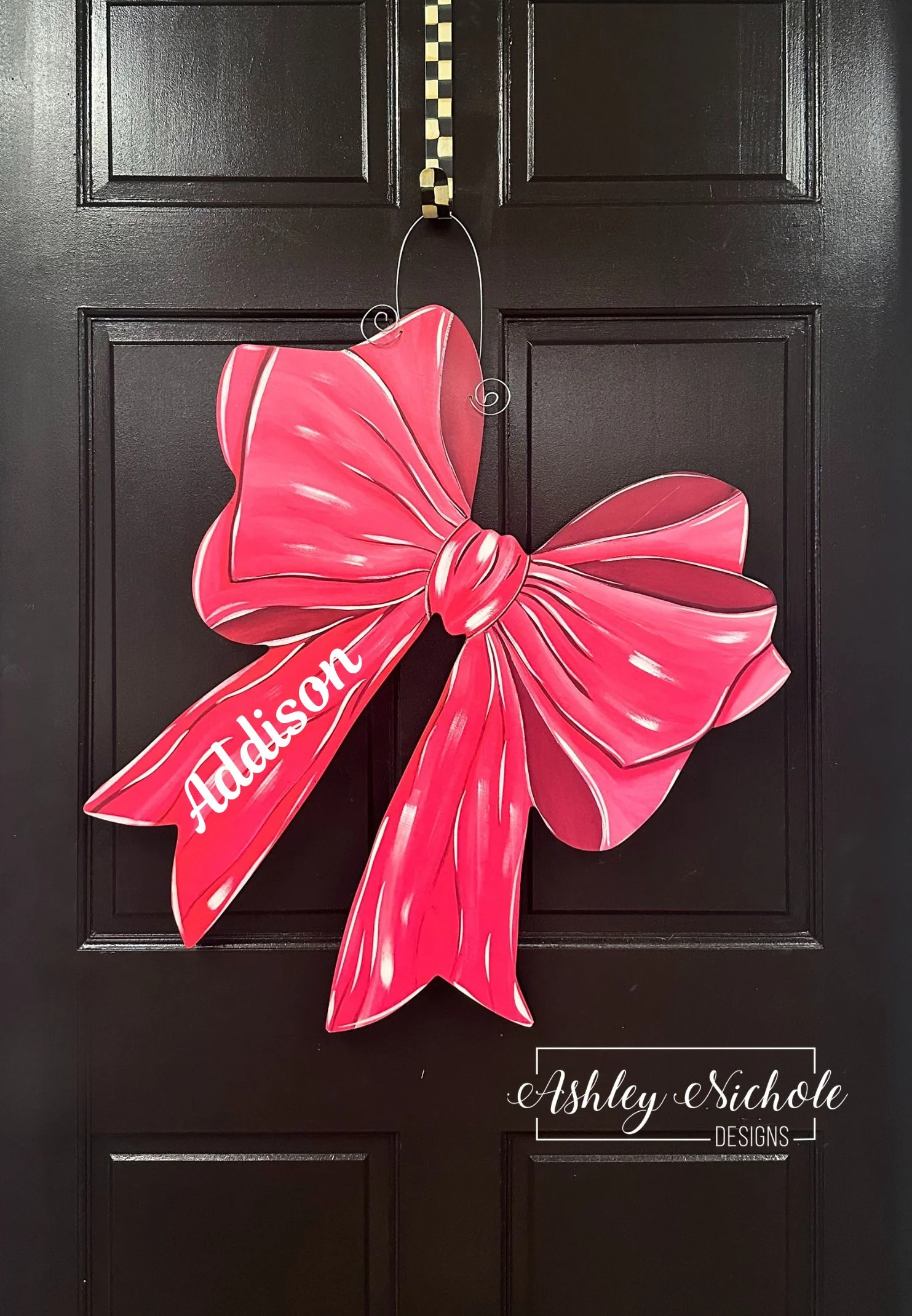 Baby Girl Bow - Door Hanger (UV Printed Only) - Image 2
