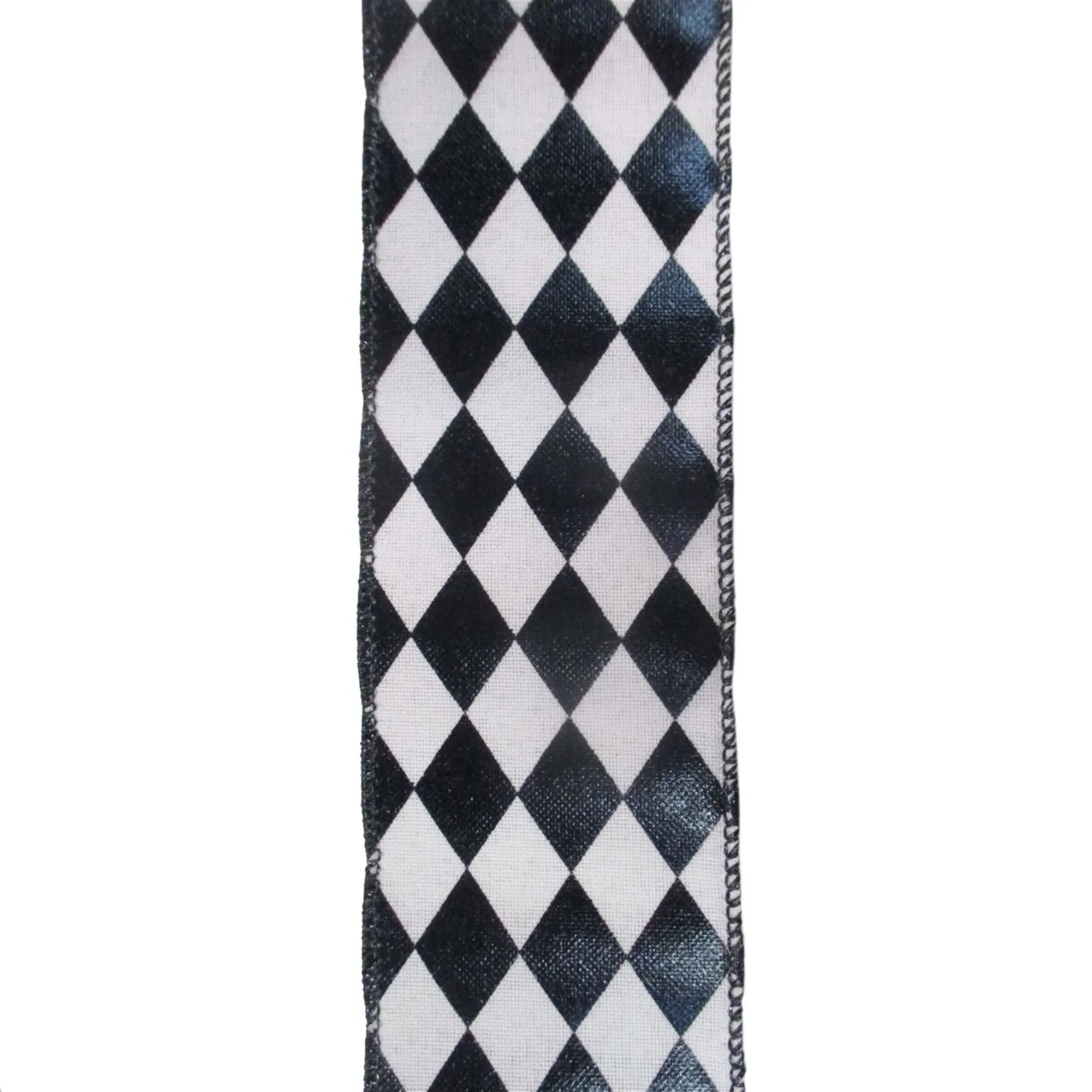 Black & White Harlequin Wired Ribbon - 2.5" x 10yds