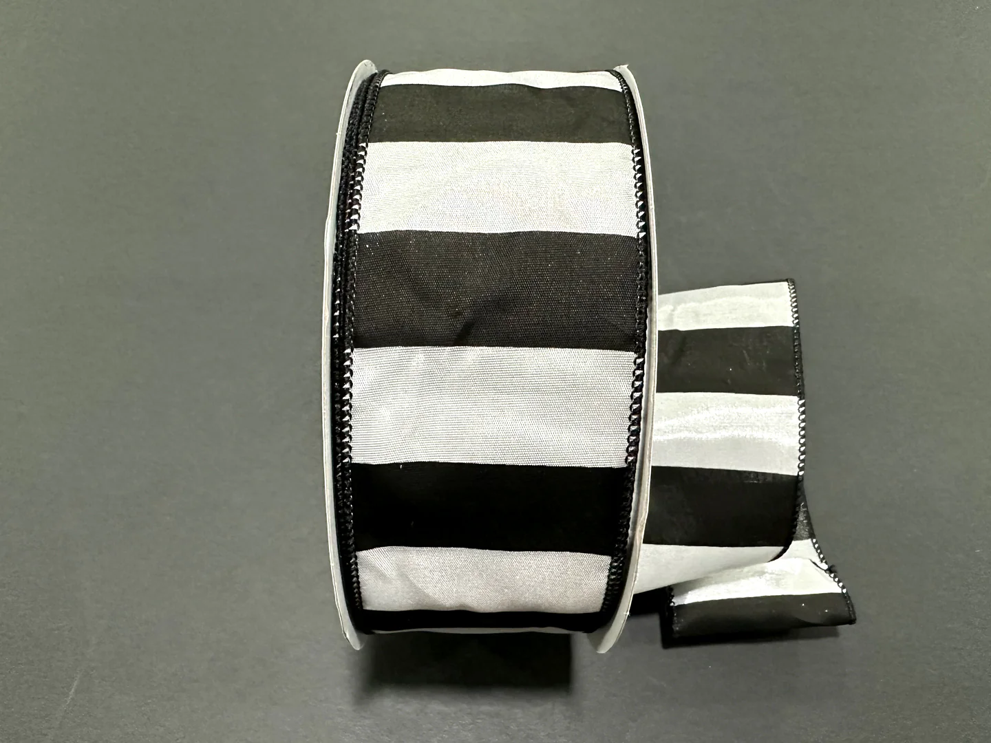 Black & White Stripes Wired Ribbon - 2.5" x 50yds