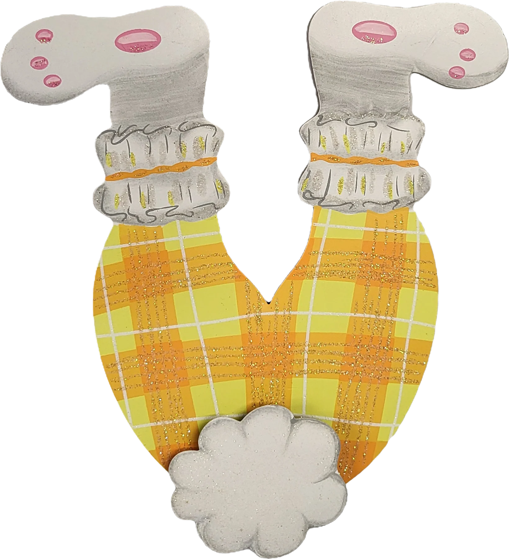 Bottoms up Bunny Metal Stake - Yellow