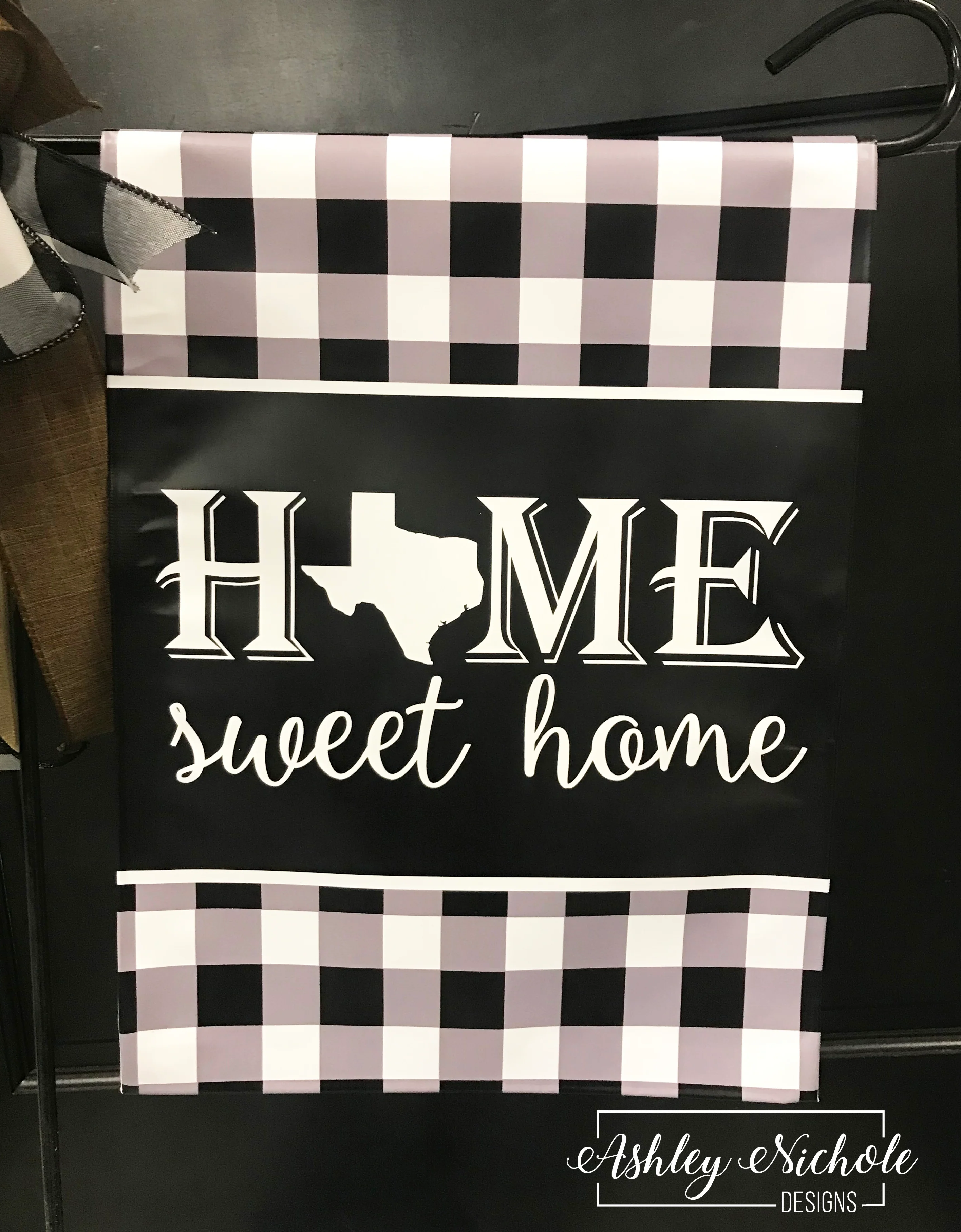 Buffalo Check Custom Home Sweet Home - Vinyl Garden Flag - Image 3