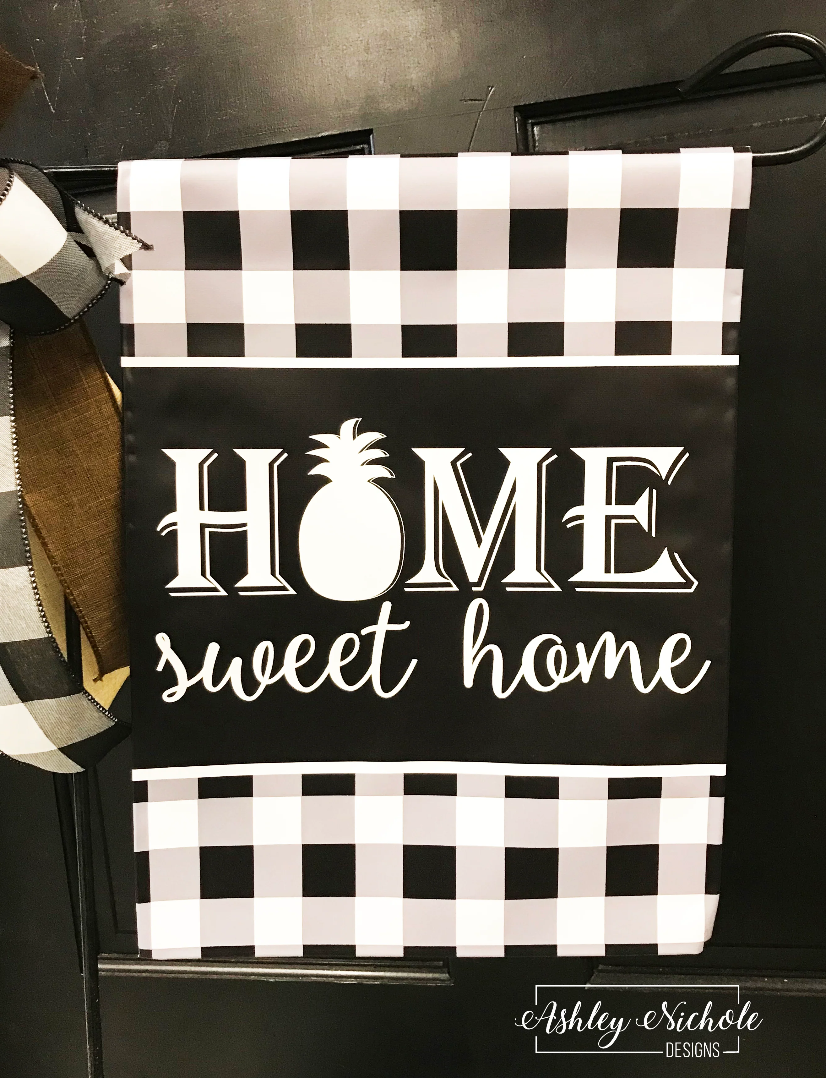 Buffalo Check Custom Home Sweet Home - Vinyl Garden Flag - Image 4