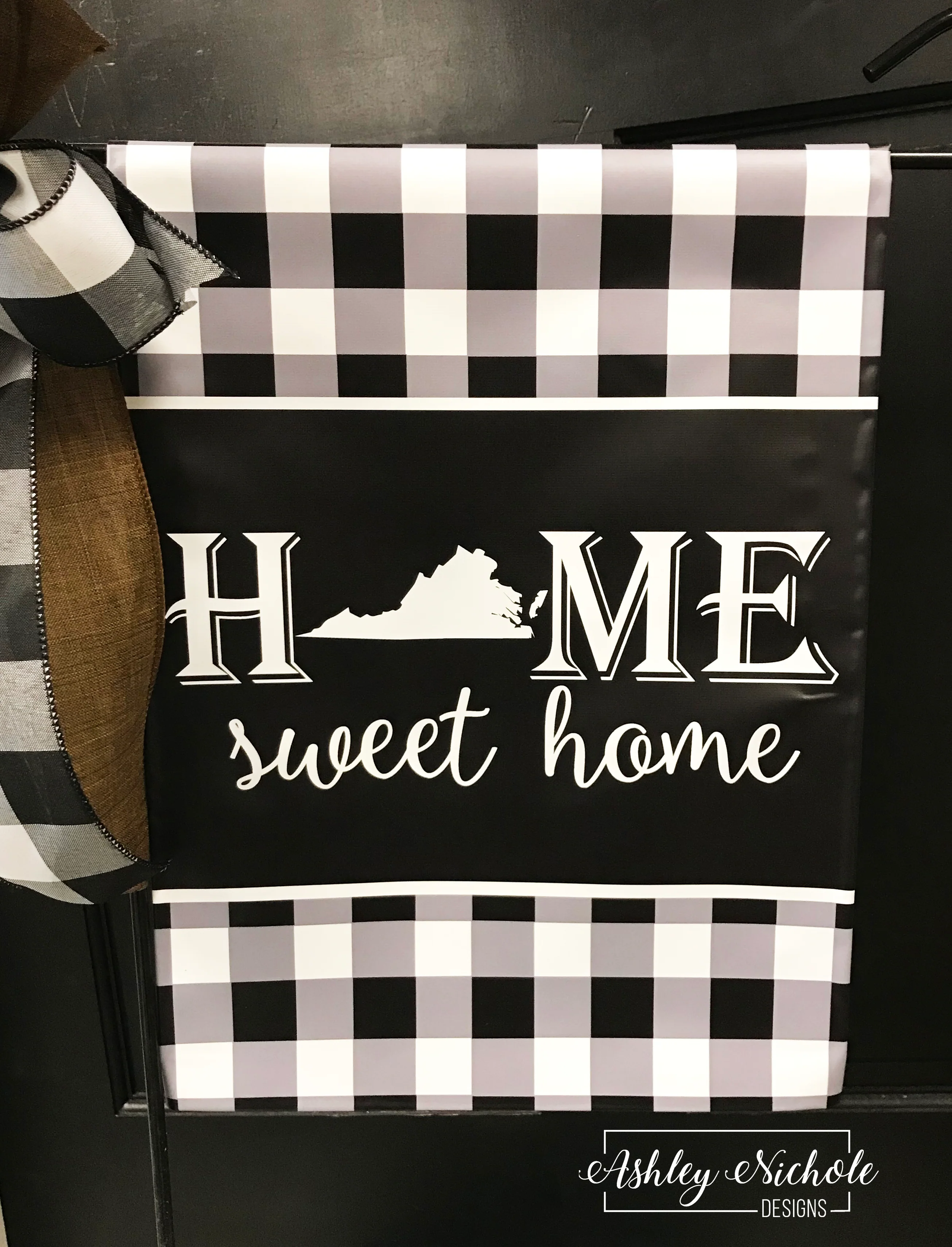 Buffalo Check Custom Home Sweet Home - Vinyl Garden Flag - Image 5
