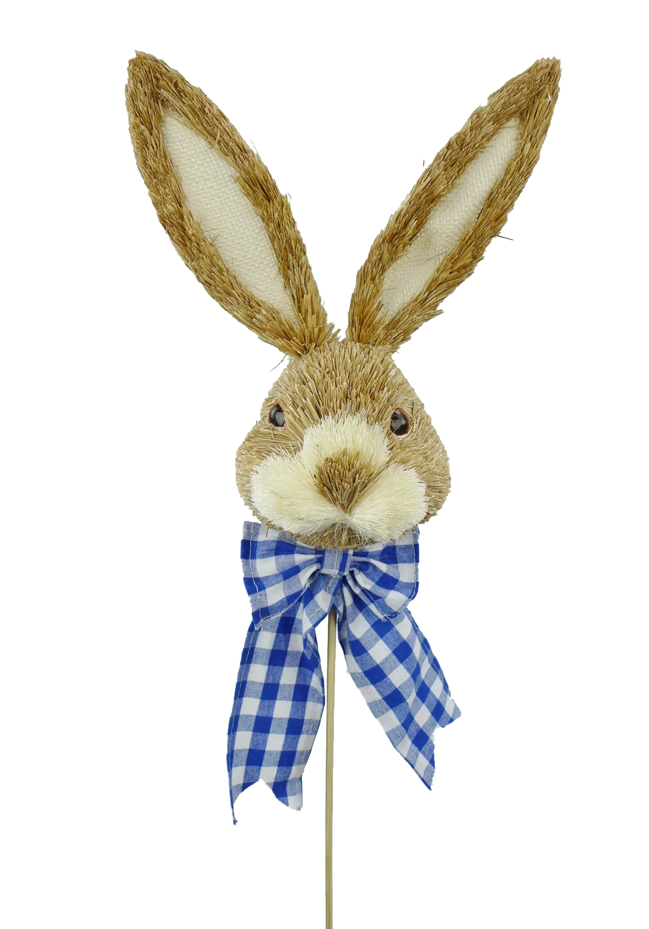 23" Bunny Head Pick with Blue Gingham Bow