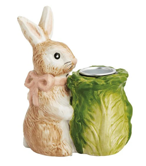 Cabbage Ceramic Taper Candle Holder - Green