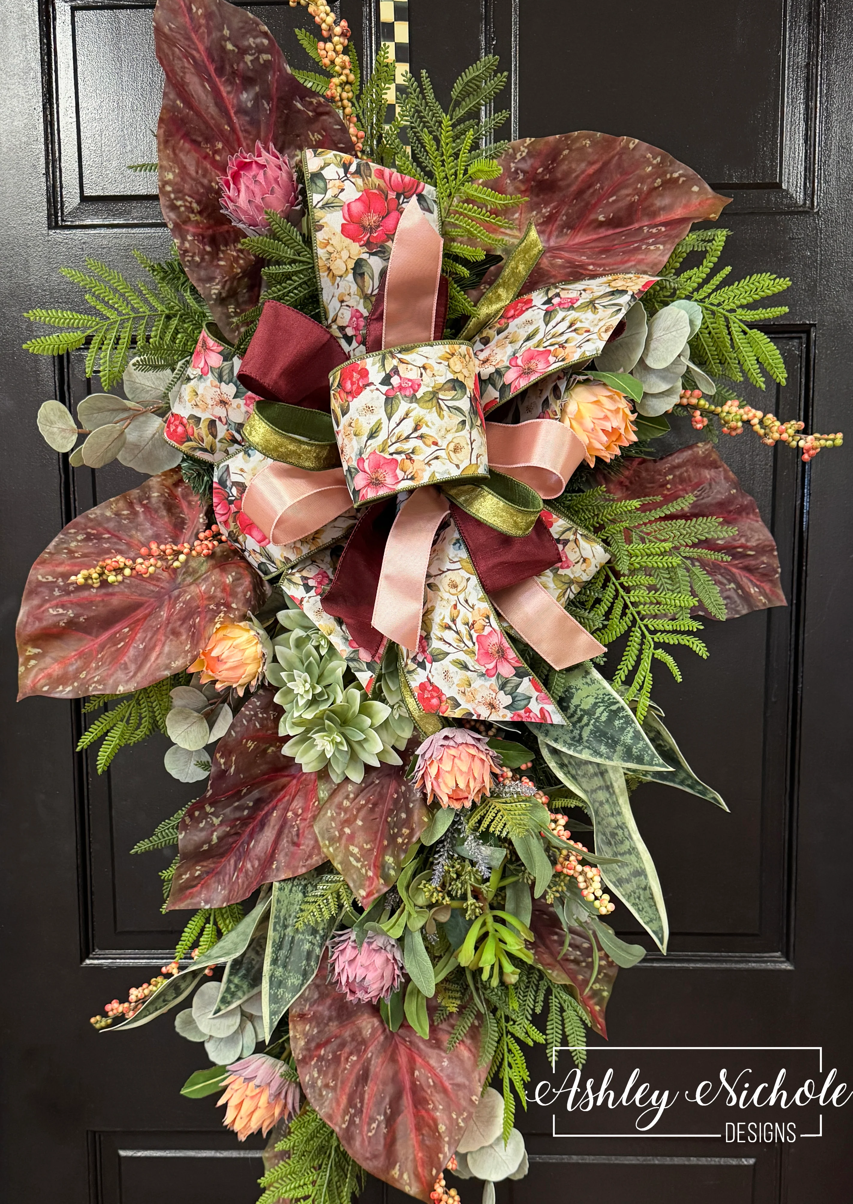 Caladium & Succulent Charm Swag