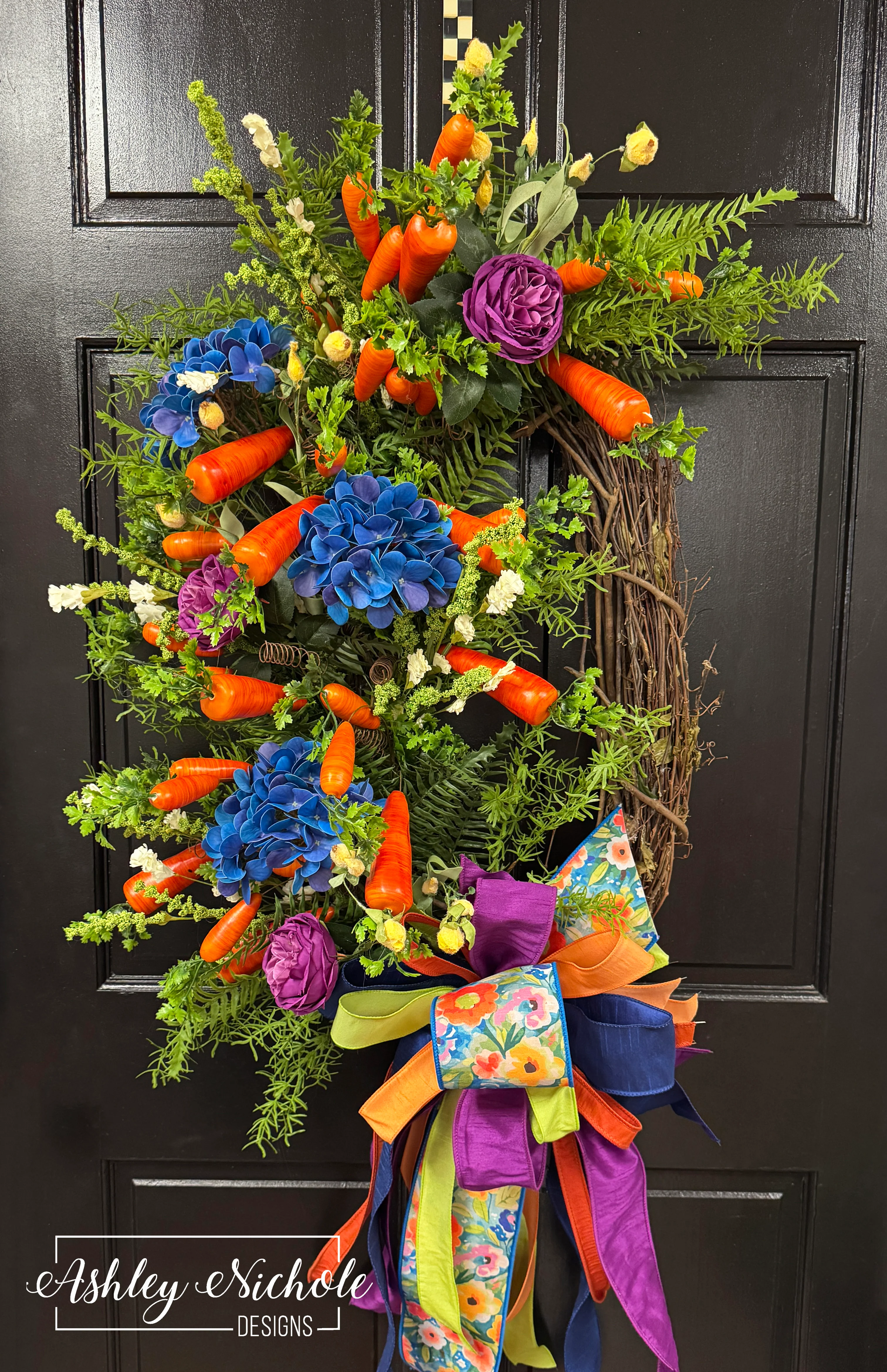 Carrots & Blooms Springtime Wreath