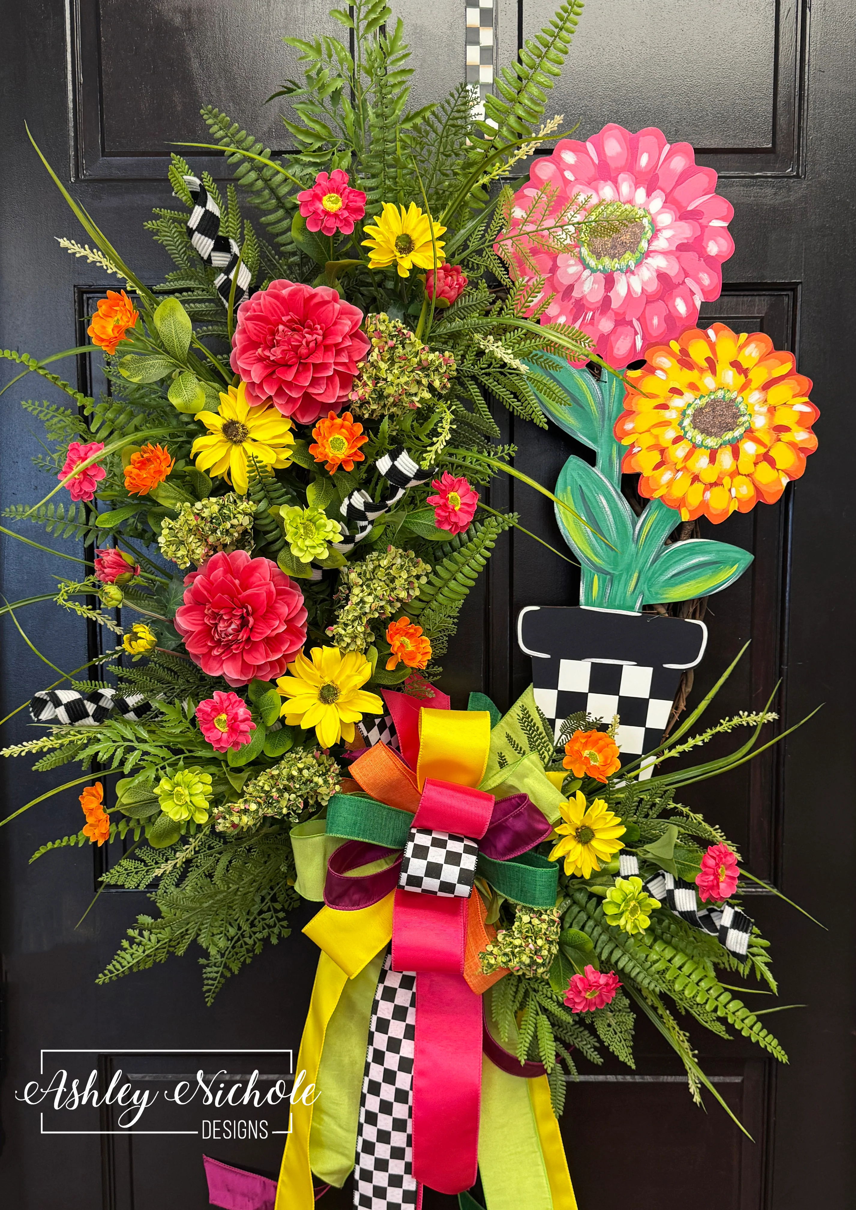 Cheerful Zinnia Wreath
