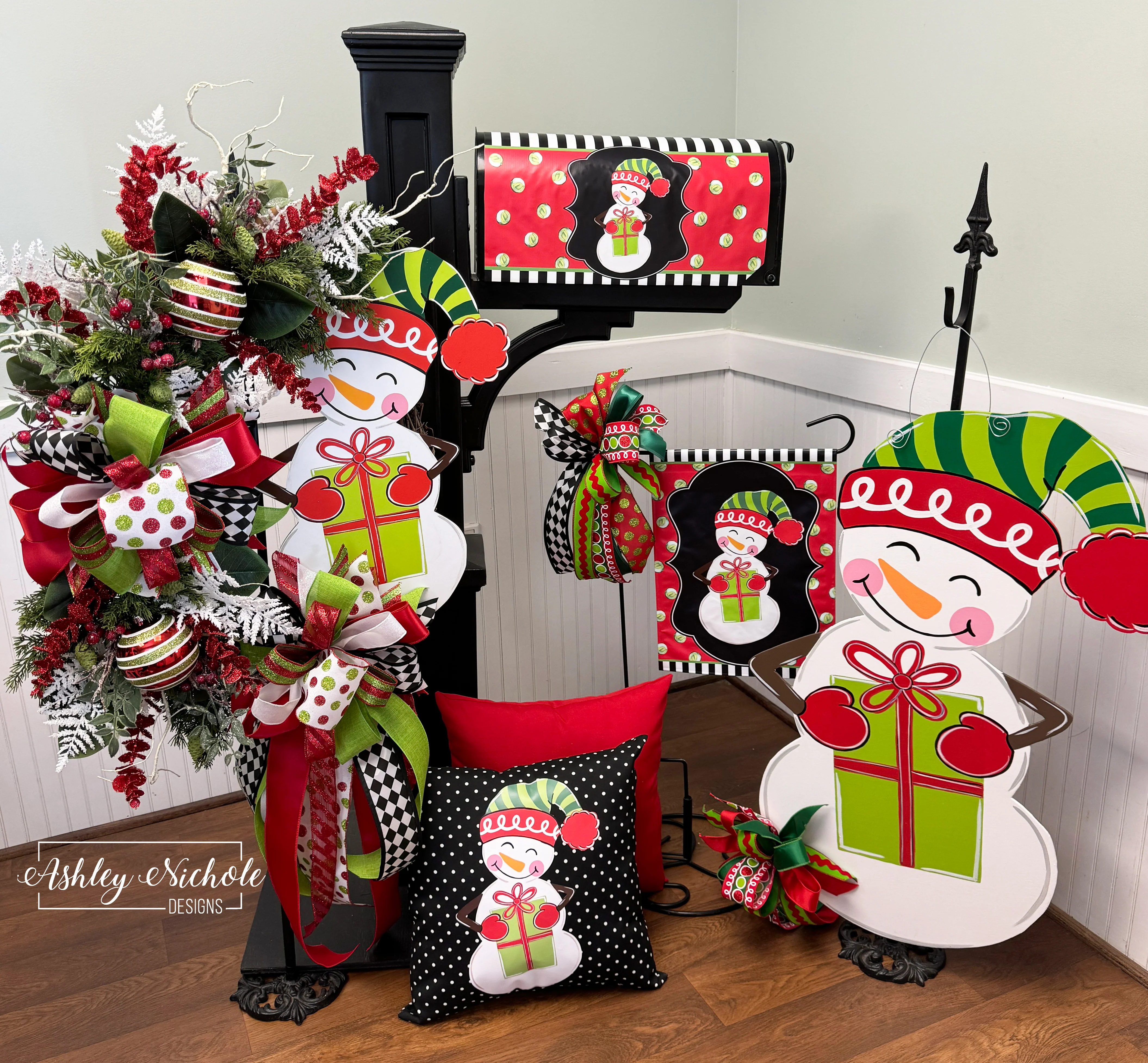 Cheery Snowman CHRISTMAS - Vinyl Garden Flag - Image 2