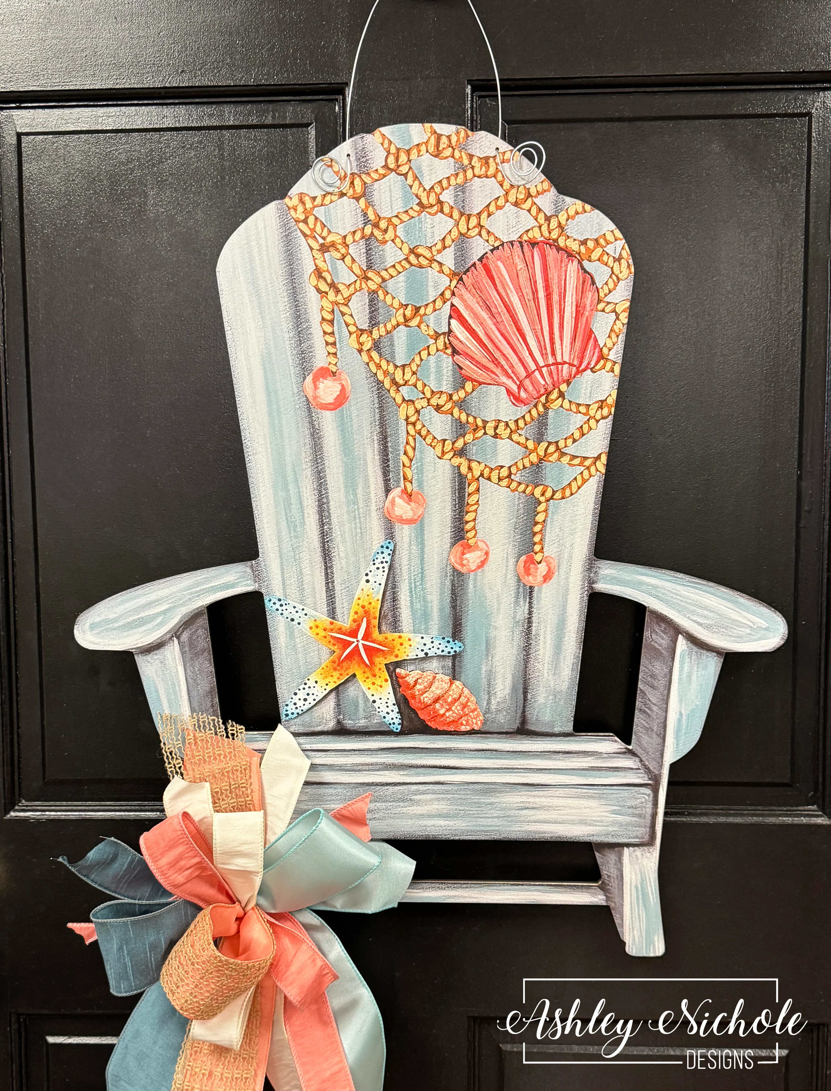 Coastal Cottage Chair - Door Hanger (UV PRINTED ONLY)