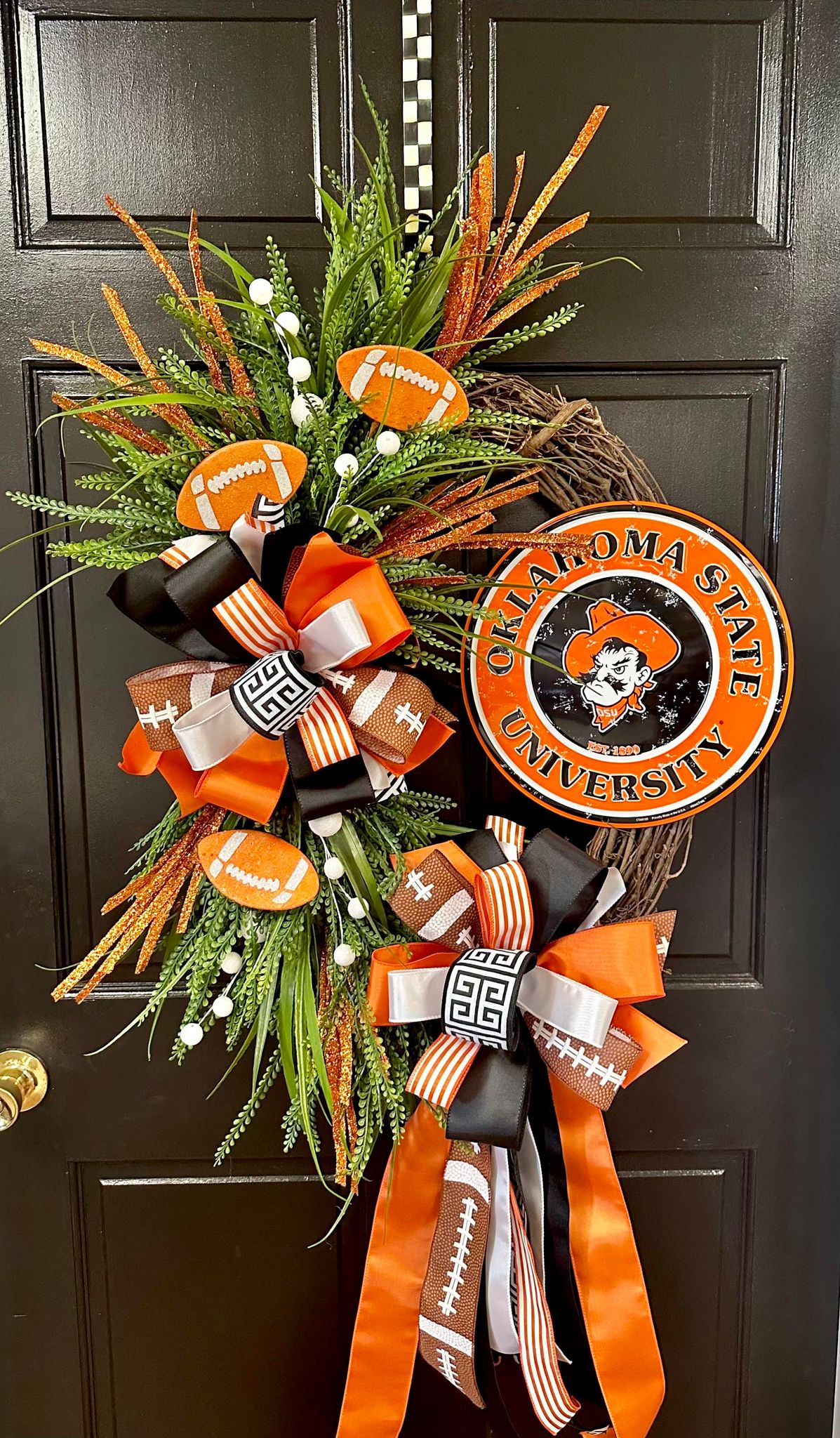 Collegiate Football Sign Wreath - Oklahoma State University