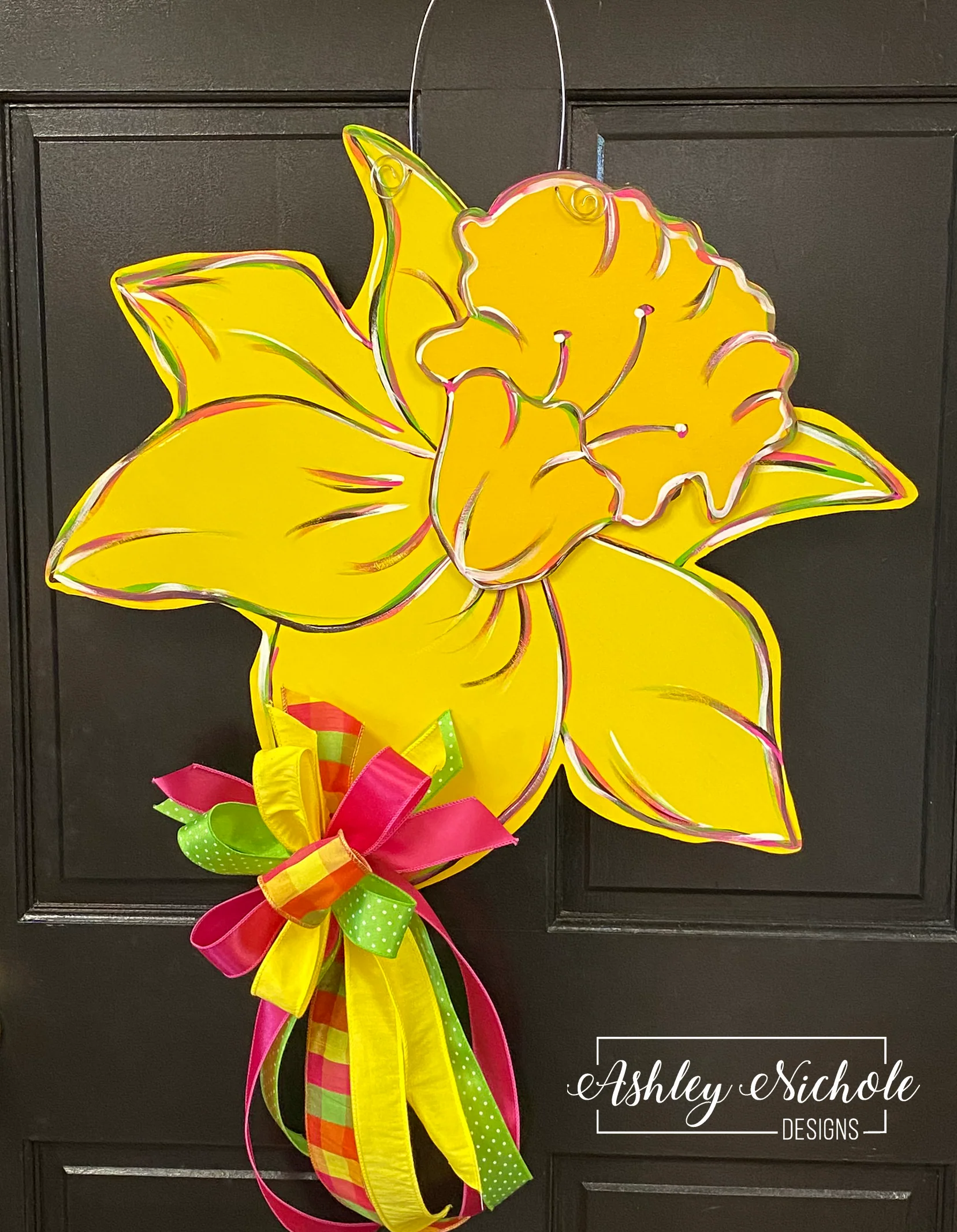 Daffodil Spring Door Hanger (Hand-Painted)