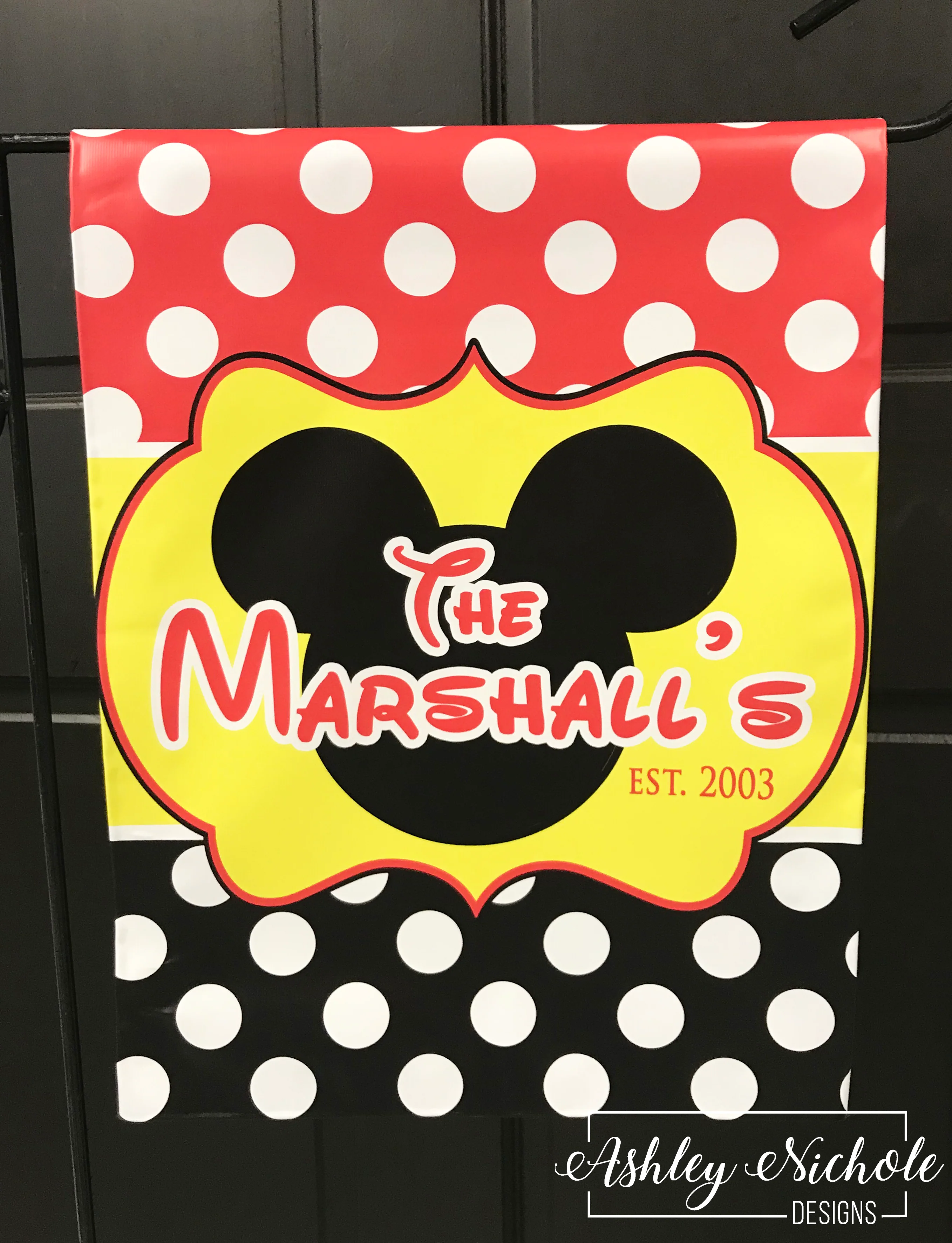 Disney - Mickey Inspired - Name - Vinyl Garden Flag