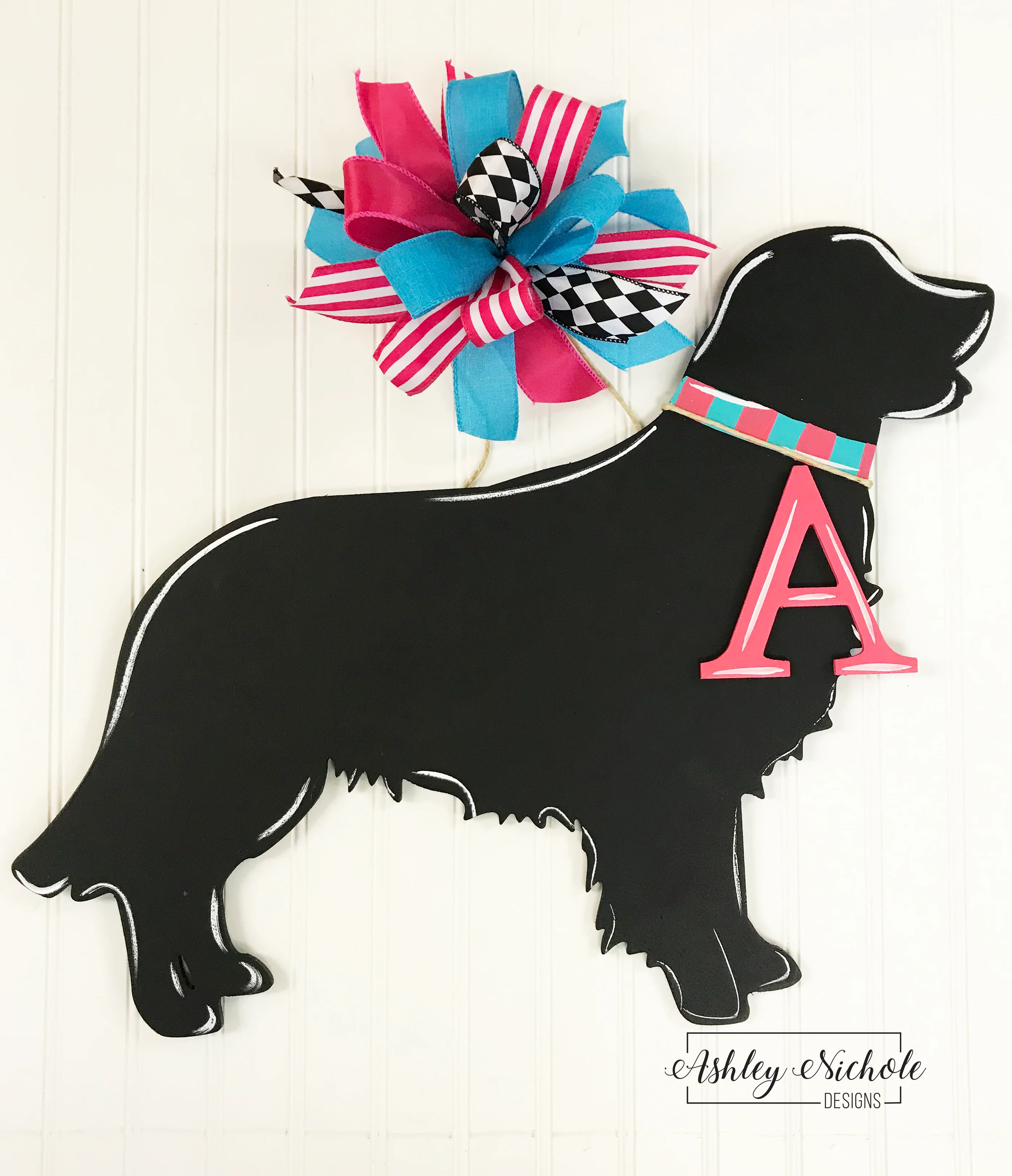 Dog or Cat Silhouette Door Hanger with INITIAL - Image 10