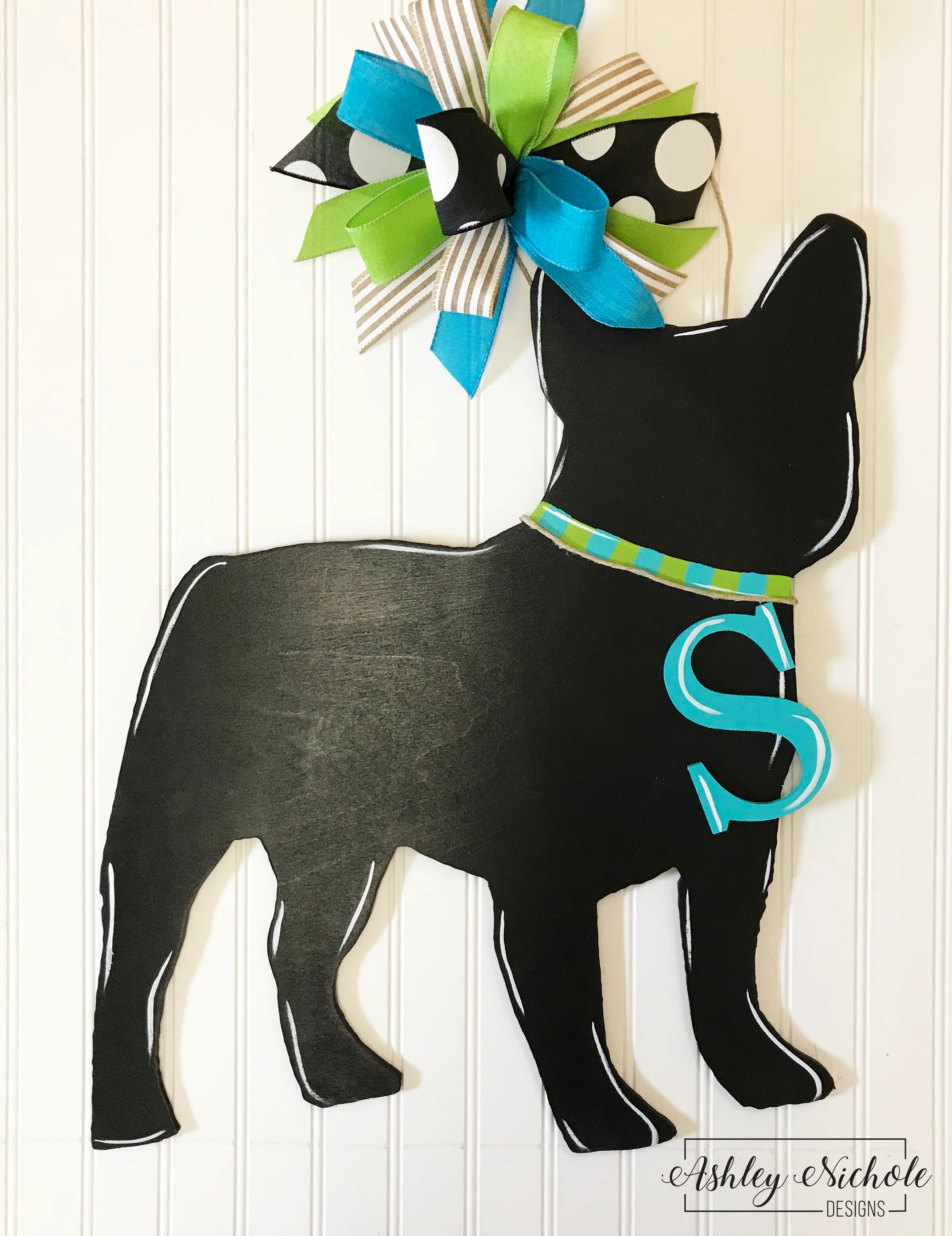 Dog or Cat Silhouette Door Hanger with INITIAL - Image 11