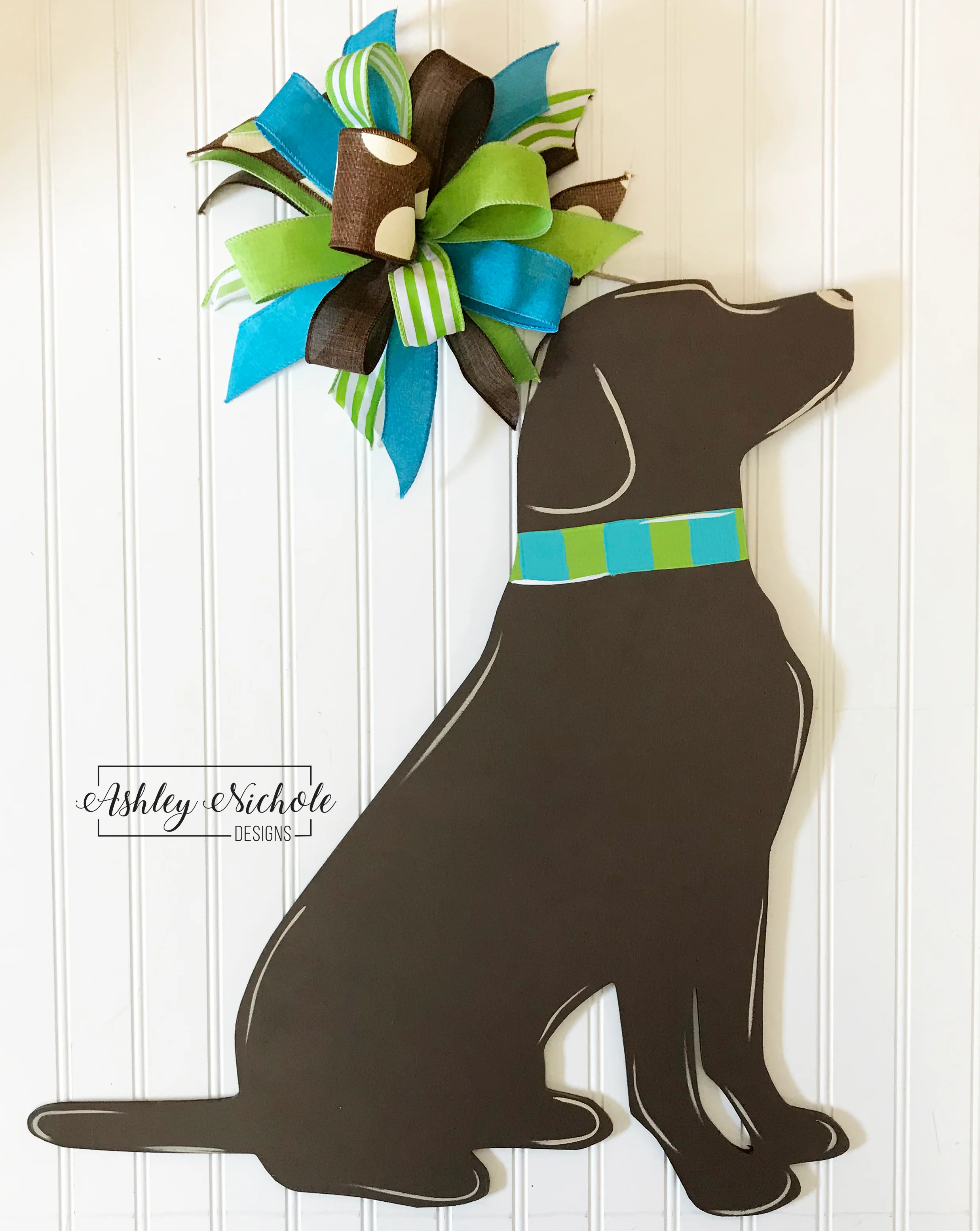 Dog or Cat Silhouette Door Hanger with INITIAL - Image 12