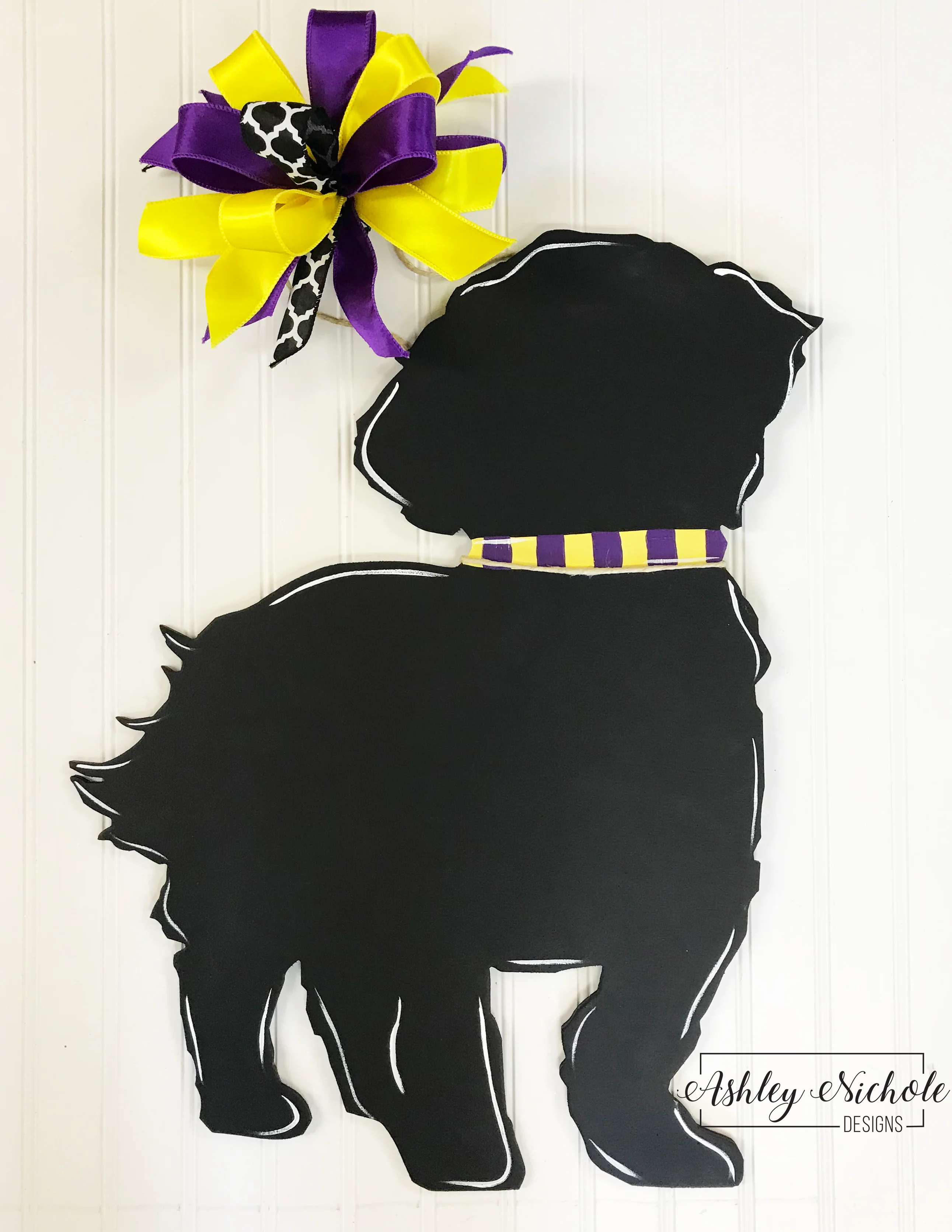 Dog or Cat Silhouette Door Hanger with INITIAL - Image 7