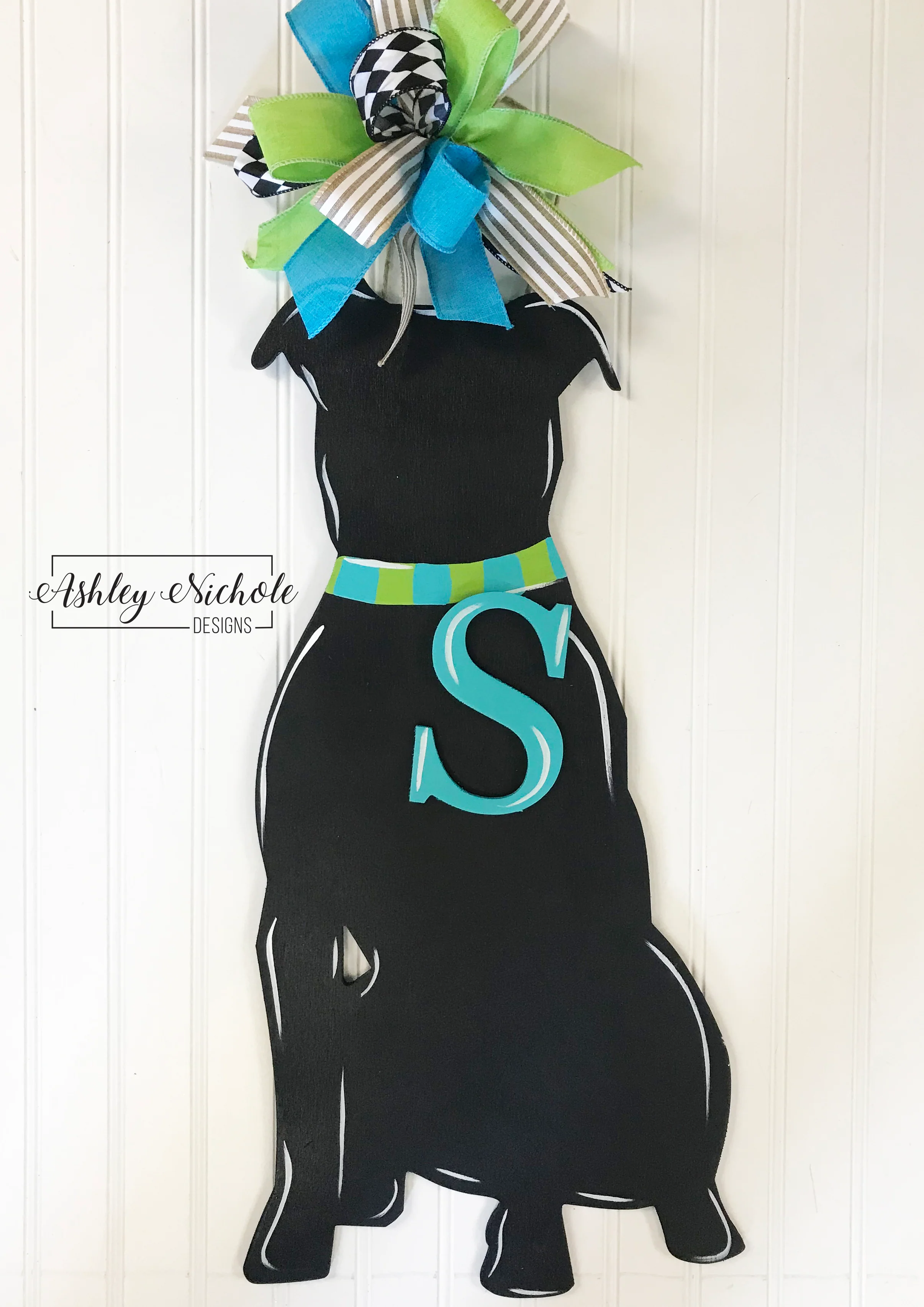 Dog or Cat Silhouette Door Hanger with INITIAL - Image 8
