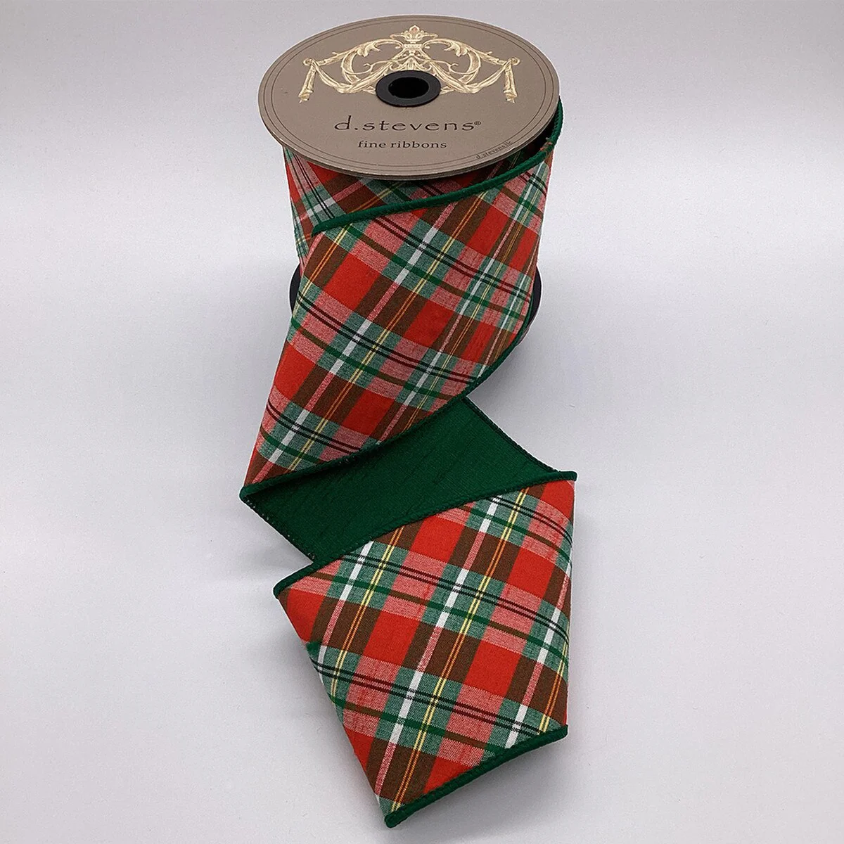 Emerald, Red & White Christmas Plaid Wired Ribbon - 4" x 10yds