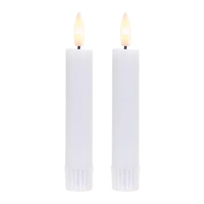5"FIA Wick Taper Candle - White - Set of 2