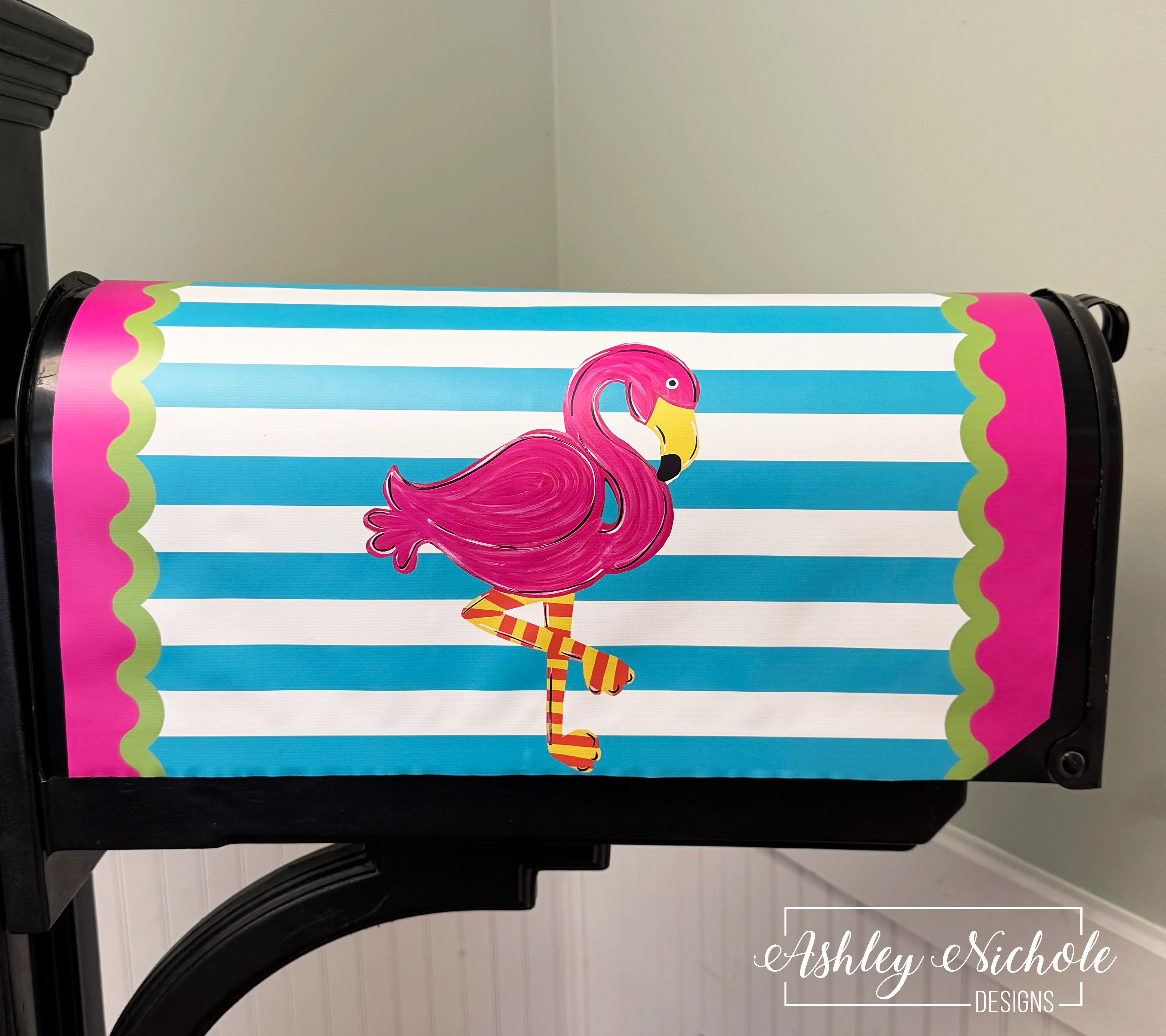 Funky Flamingo - Magnetic Vinyl Mailbox Cover