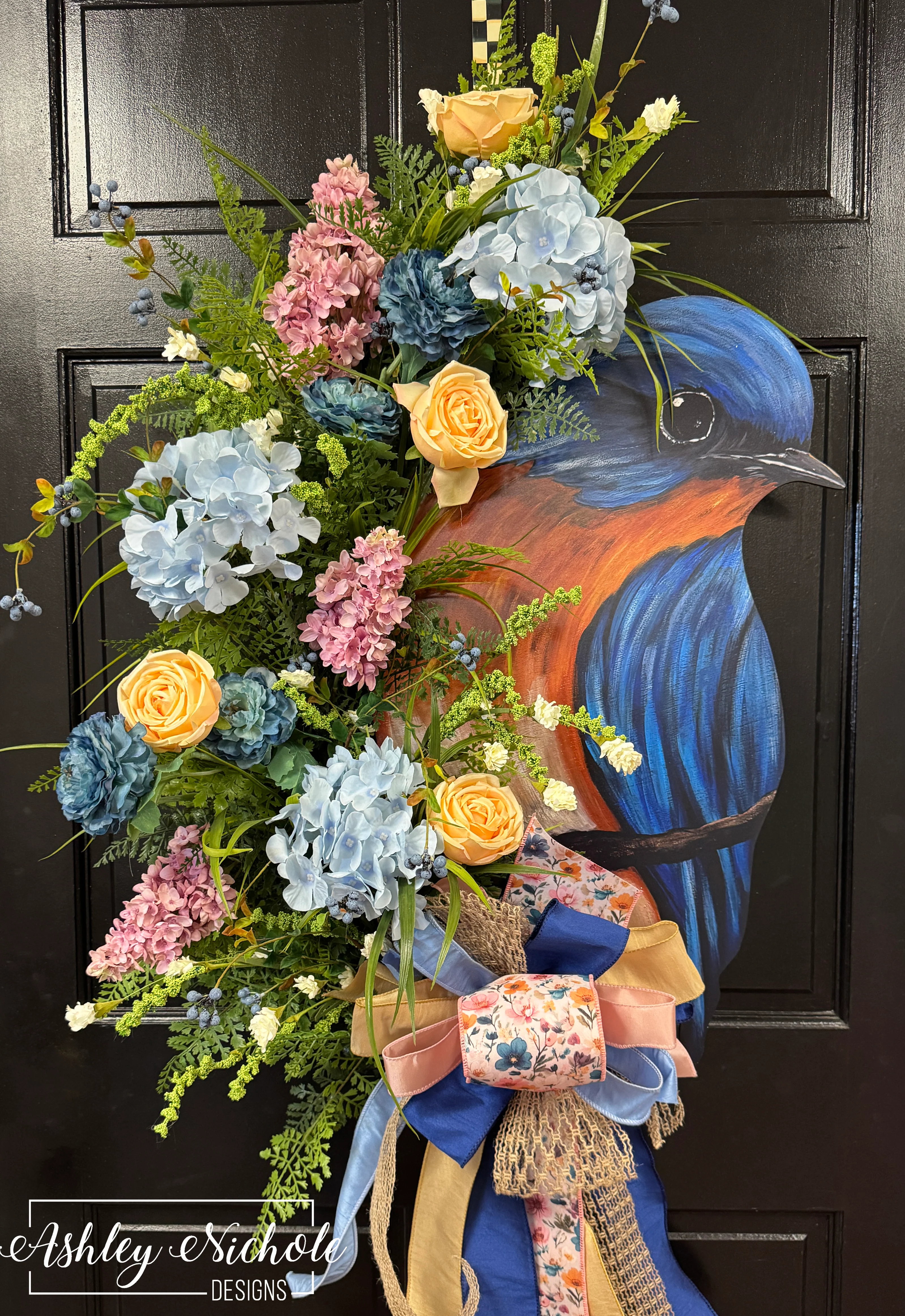 Garden Bluebird Wreath