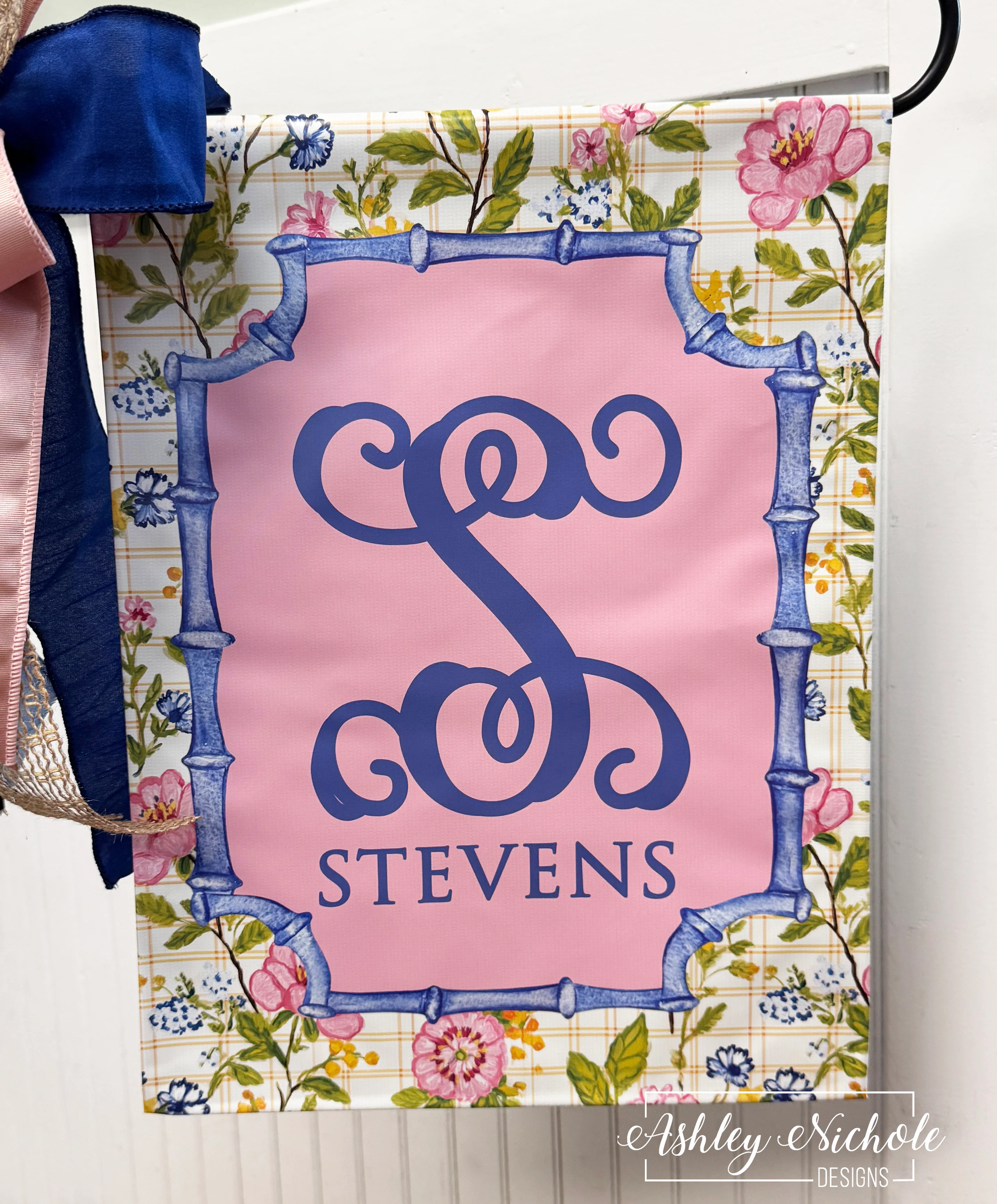 Garden Trellis Initial - Vinyl Garden Flag