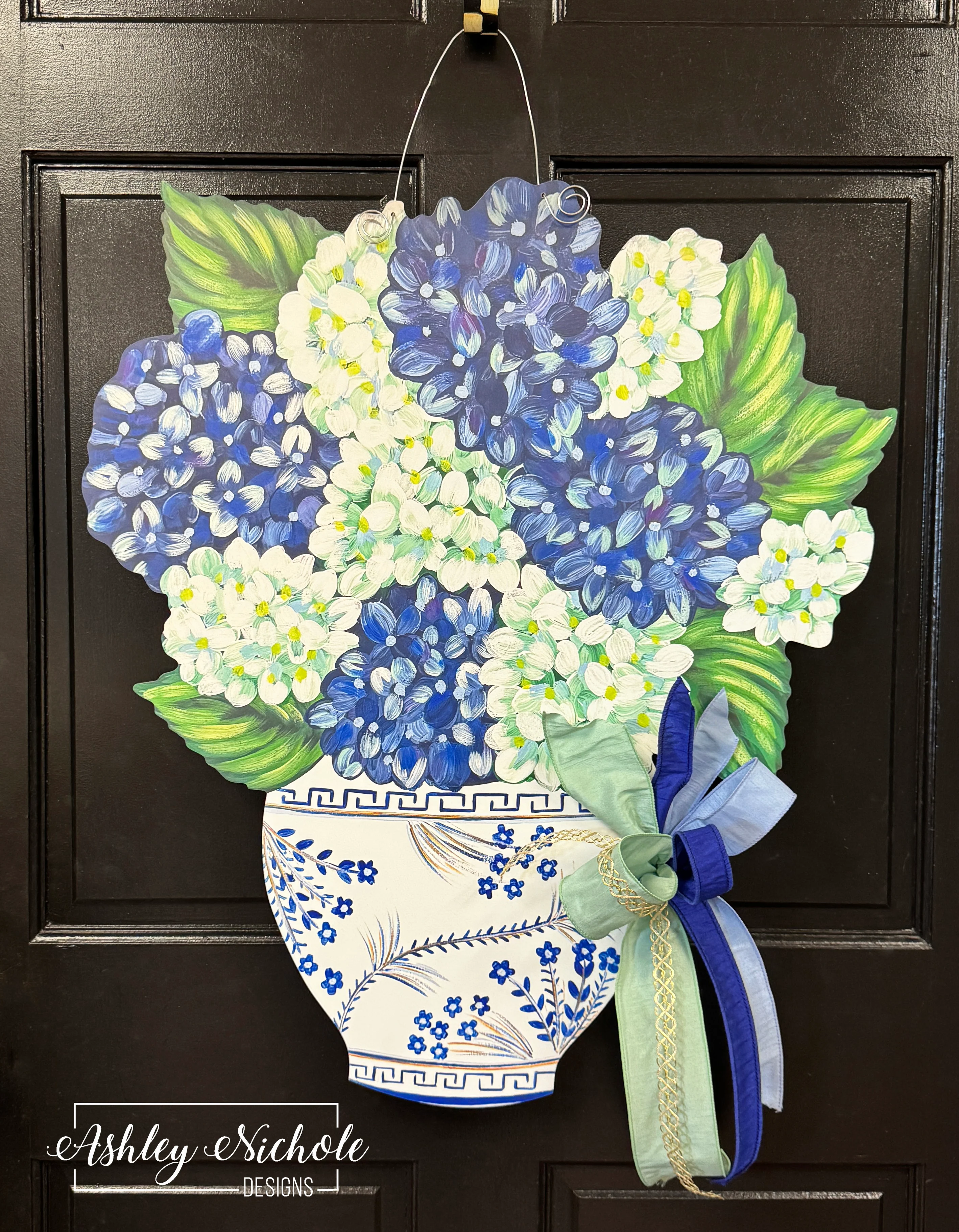 Ginger Jar with Hydrangeas - Door Hanger (UV Printed Only)